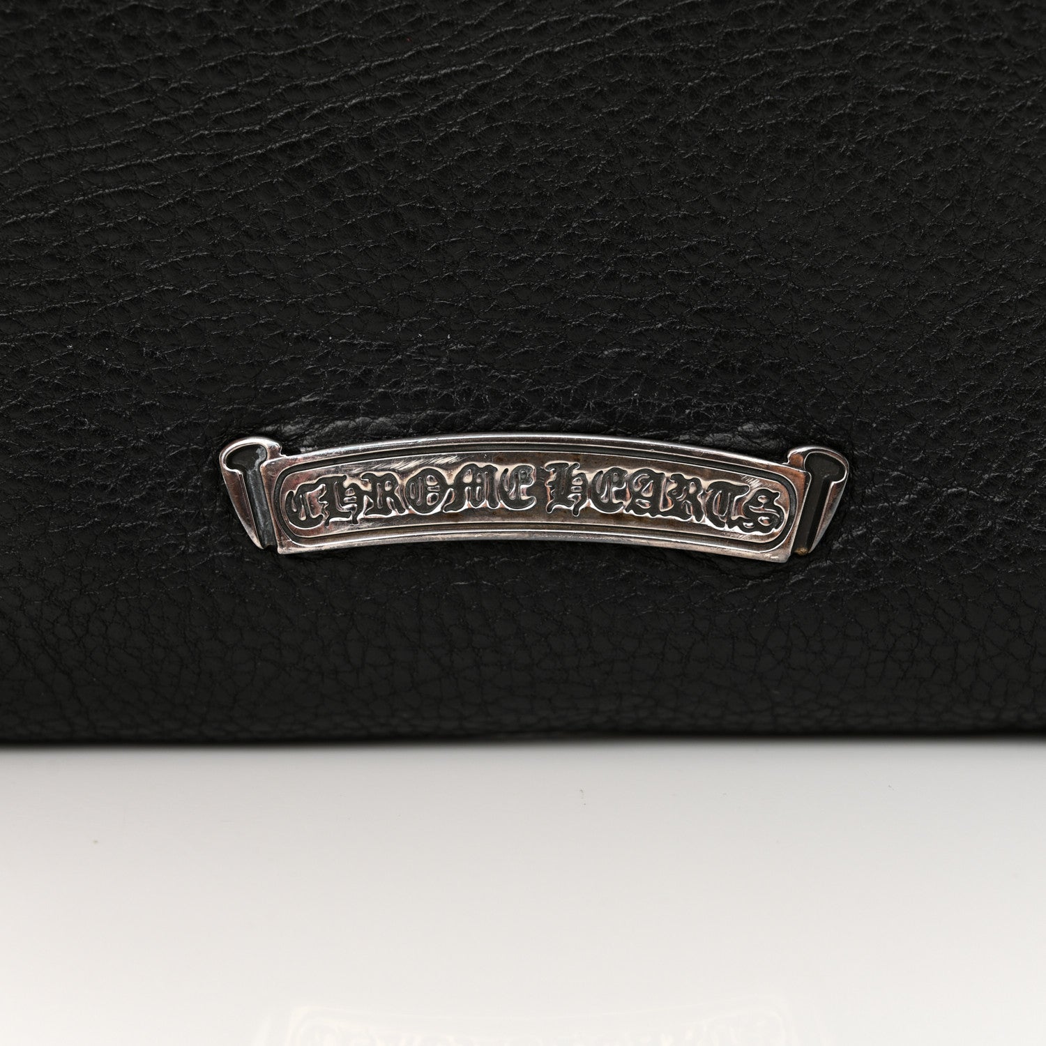 Grained Calfskin Fleur De Lis Square Pocket Crossbody Black