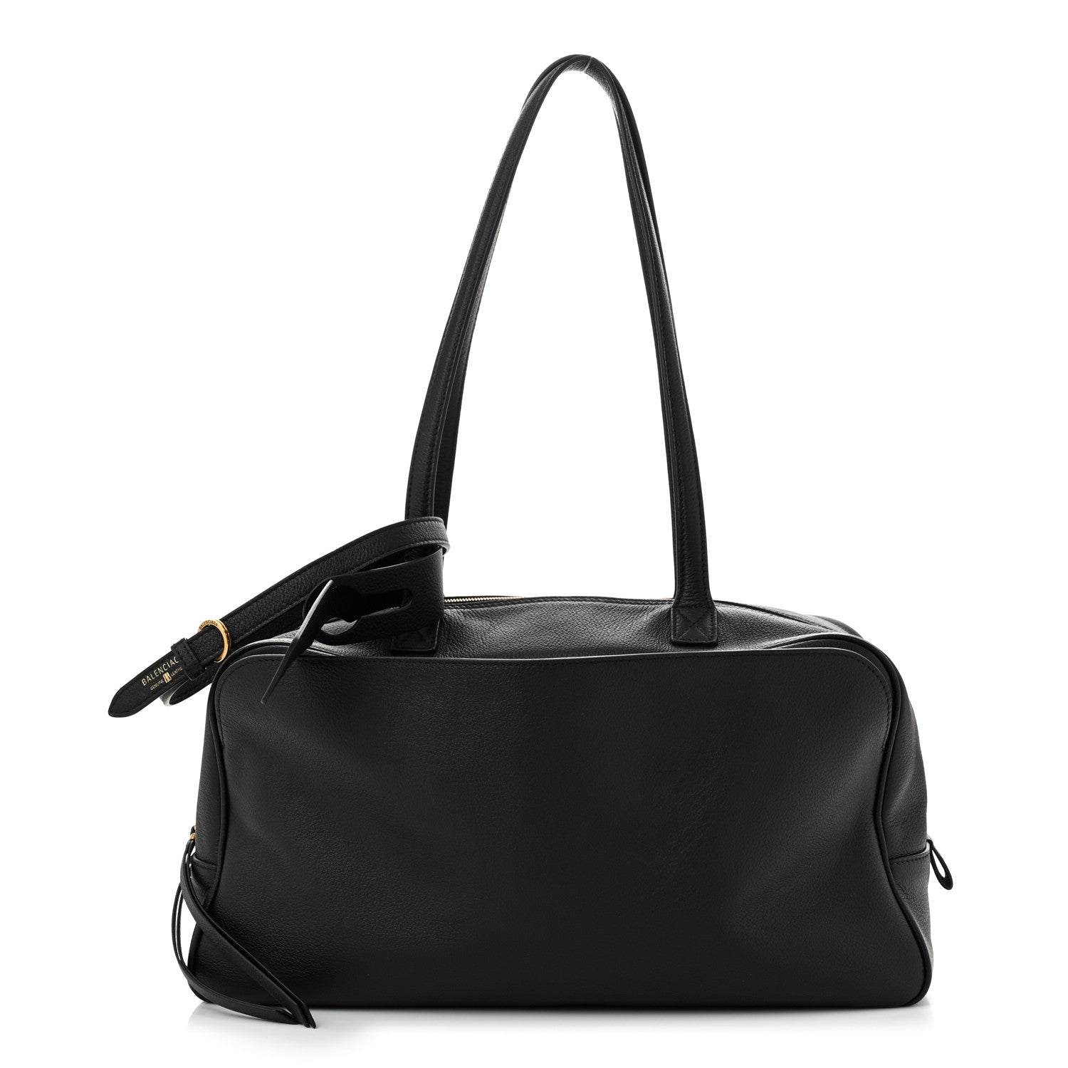 Grained Calfskin Medium Carrie Bowling Bag Black