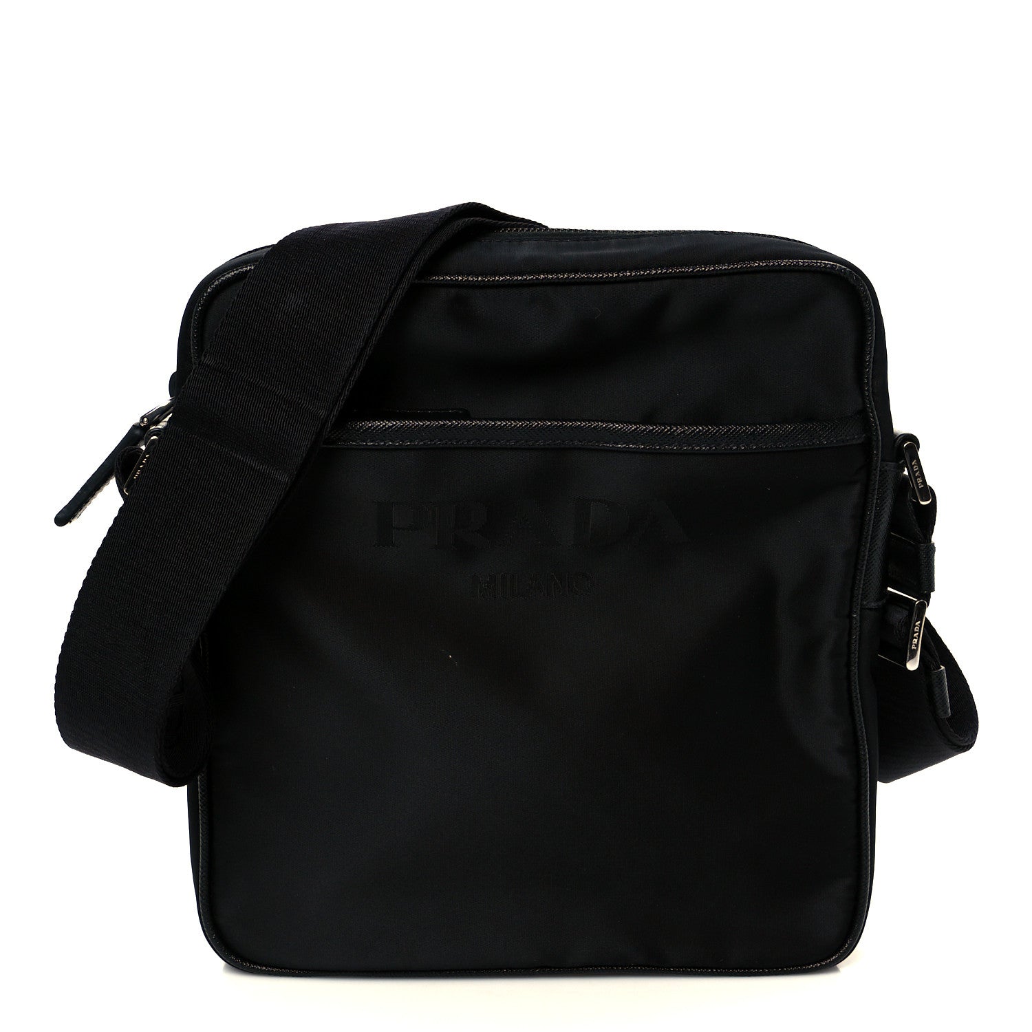 Re-Nylon Saffiano Pocket Messenger Black