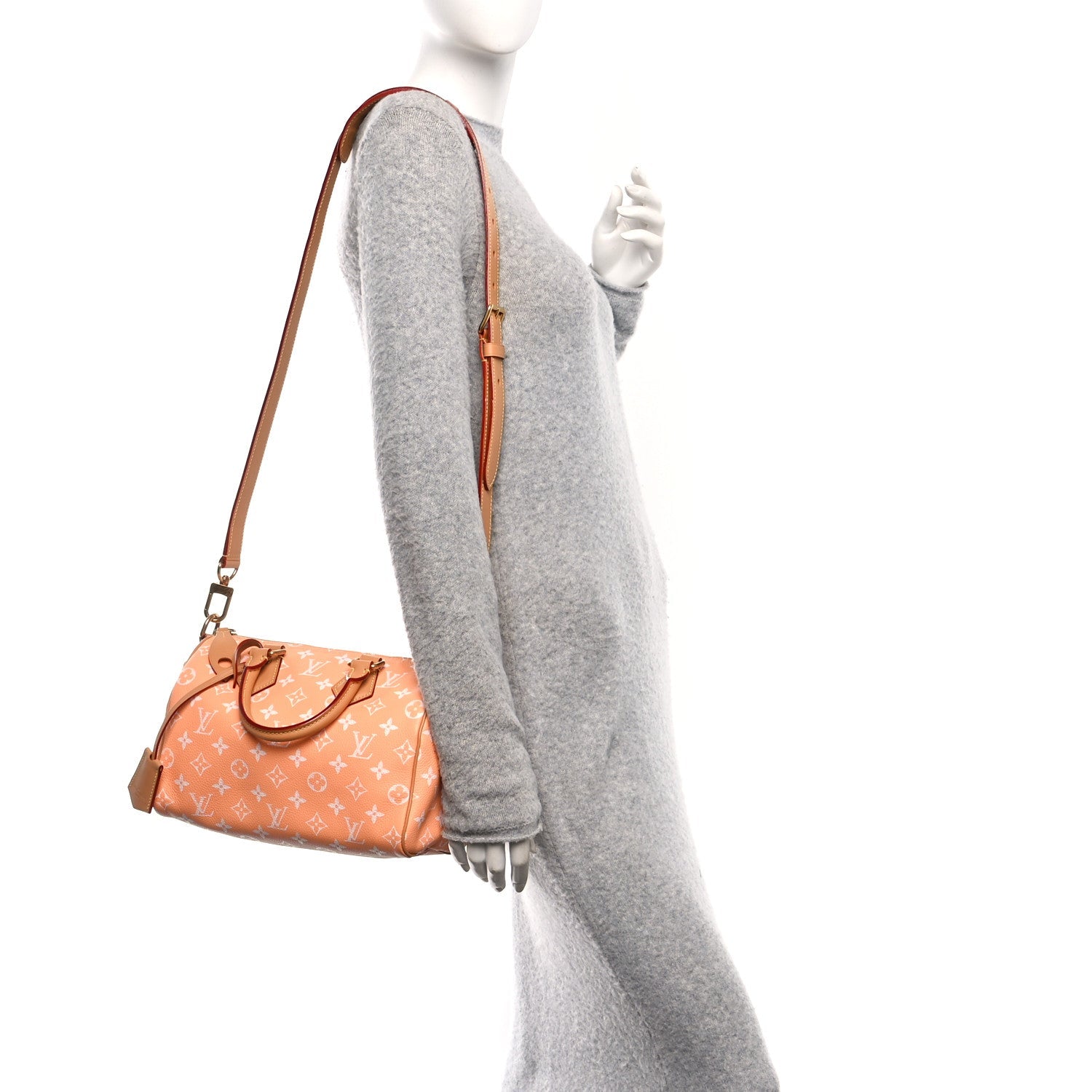 Calfskin Monogram Speedy P9 Bandouliere 25 Summer Peach