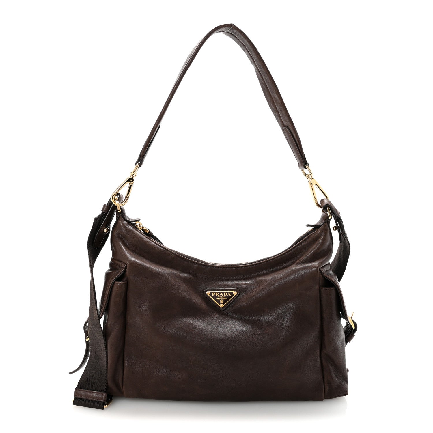 Nappa Large Explore Shoulder Bag Sienna