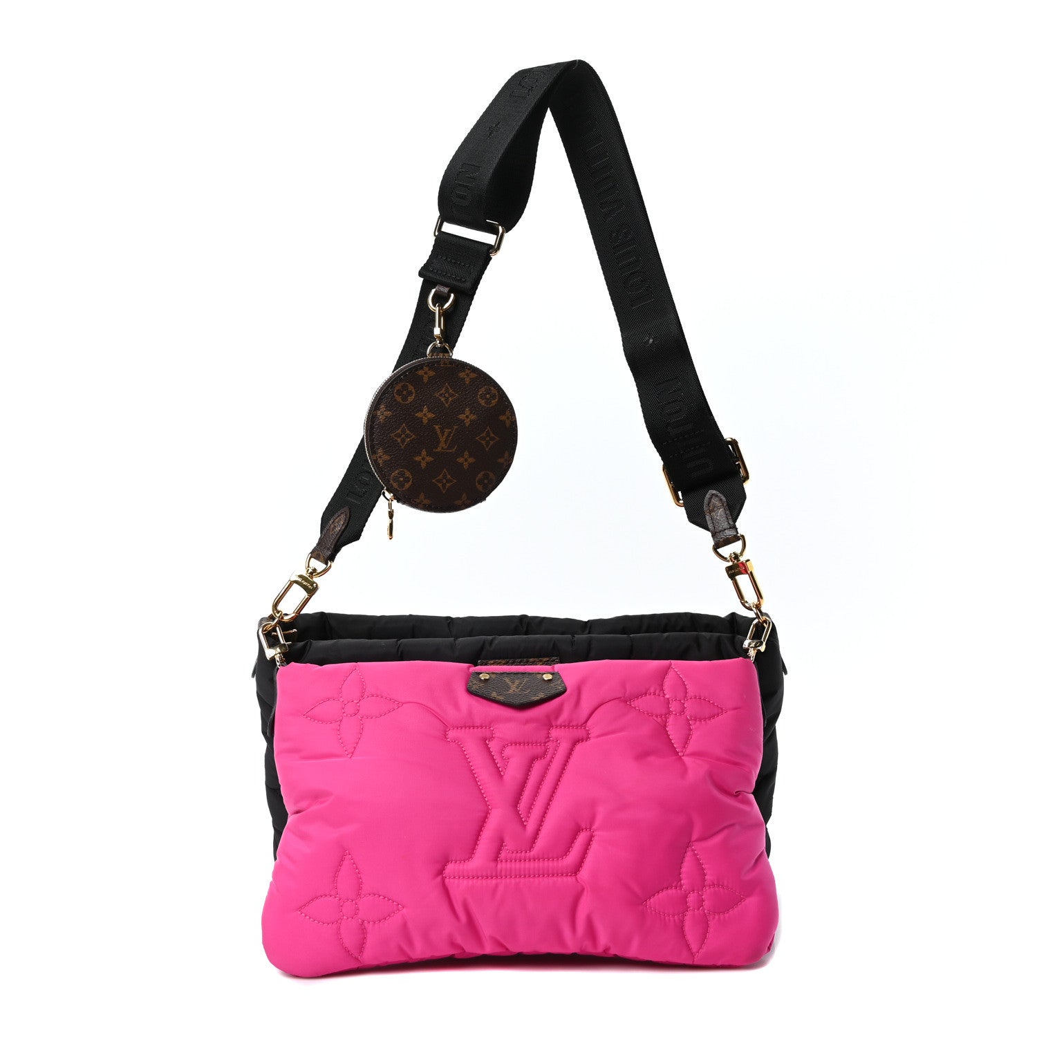 Econyl Monogram Pillow Maxi Multi Pochette Accessories Black Fuchsia