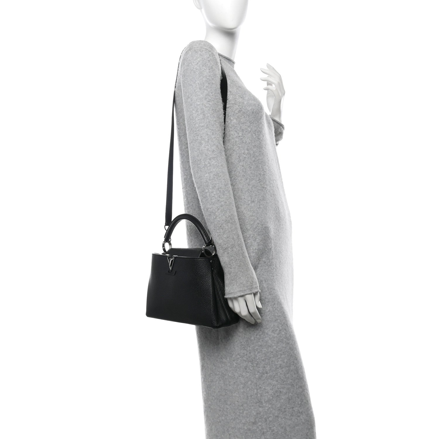 Taurillon Capucines BB Black Fuchsia