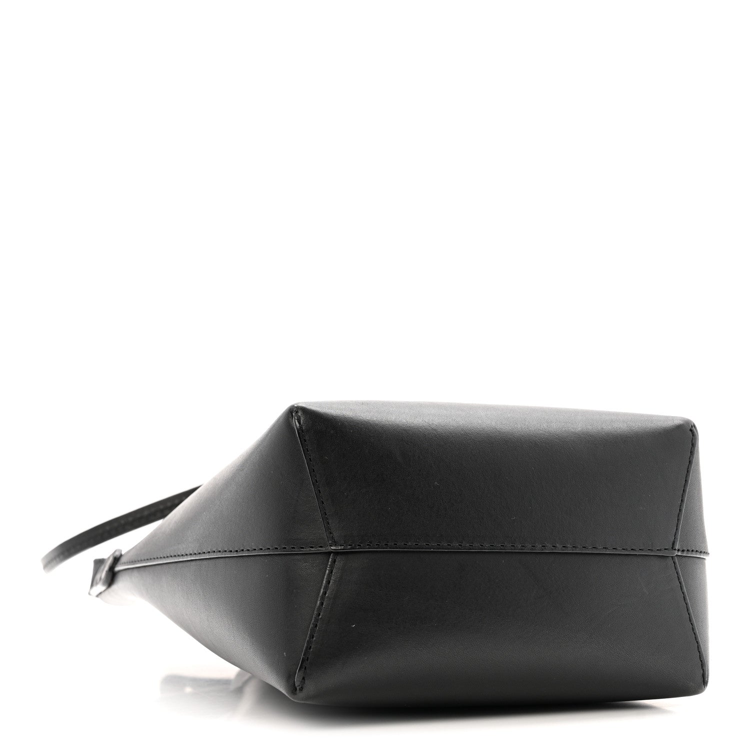 Vegetable Tanned Calfskin Mini Mini Bucket Bag Black Flamma