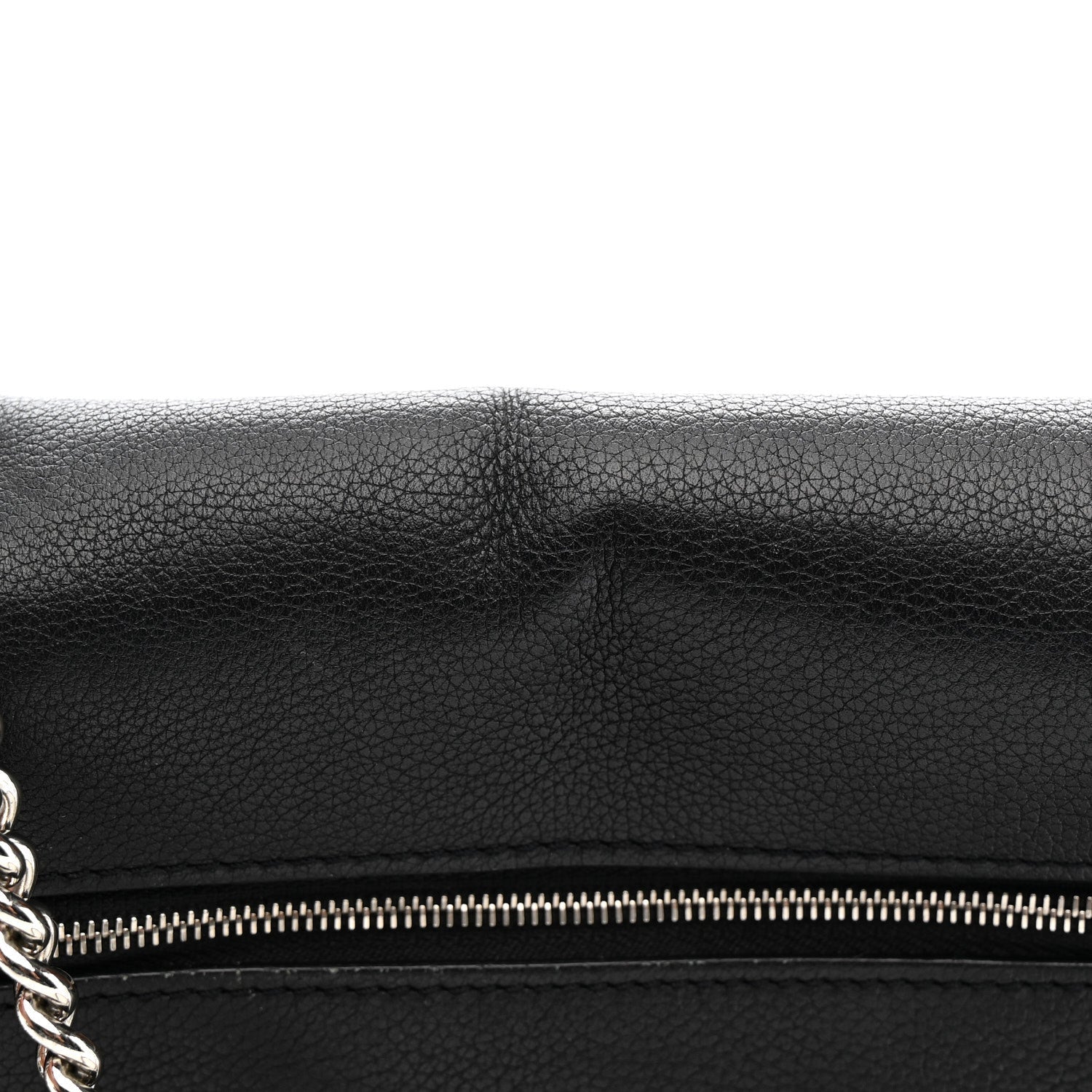Soft Calfskin Embroidered My Lockme Chain Bag BB Black Snow White