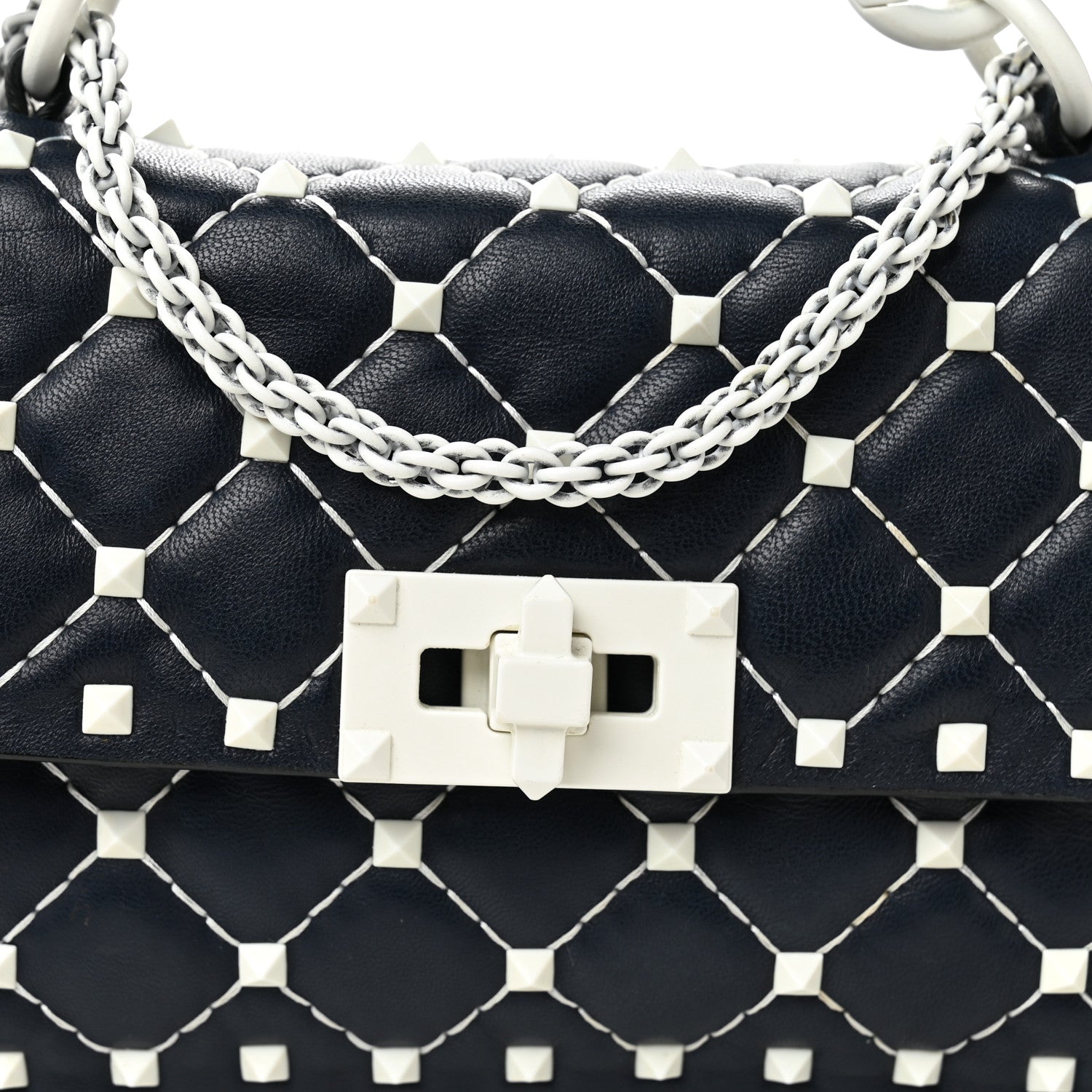 Nappa Small Free Rockstud Spike Shoulder Bag Marine