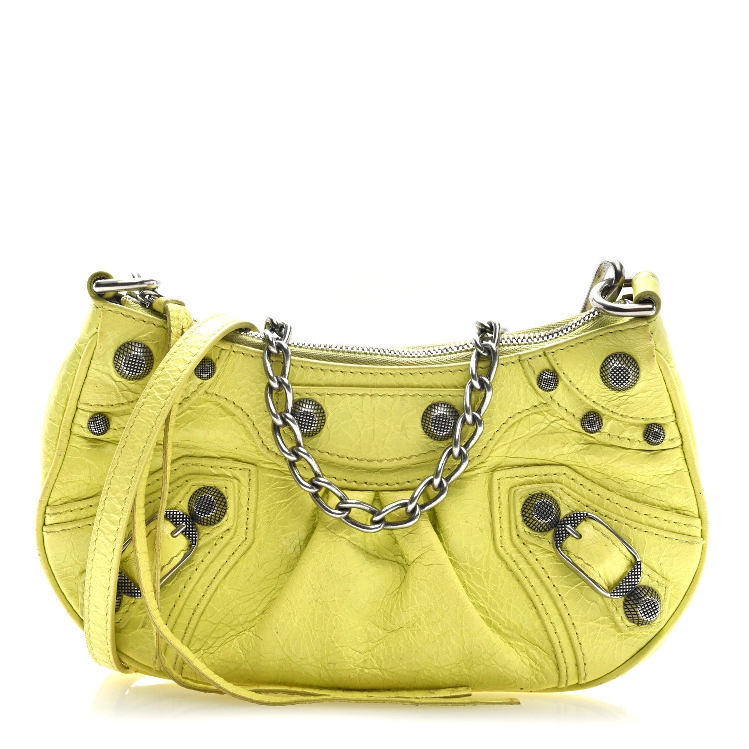 Agneau Arena Le Cagole Mini Purse With Chain Lime