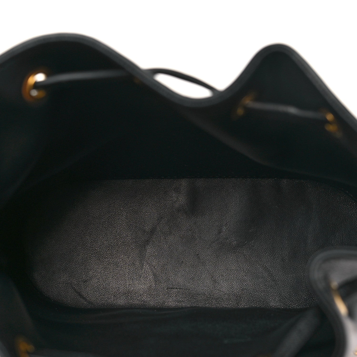 Nappa Mini VLogo Signature Chain Bucket Bag Black