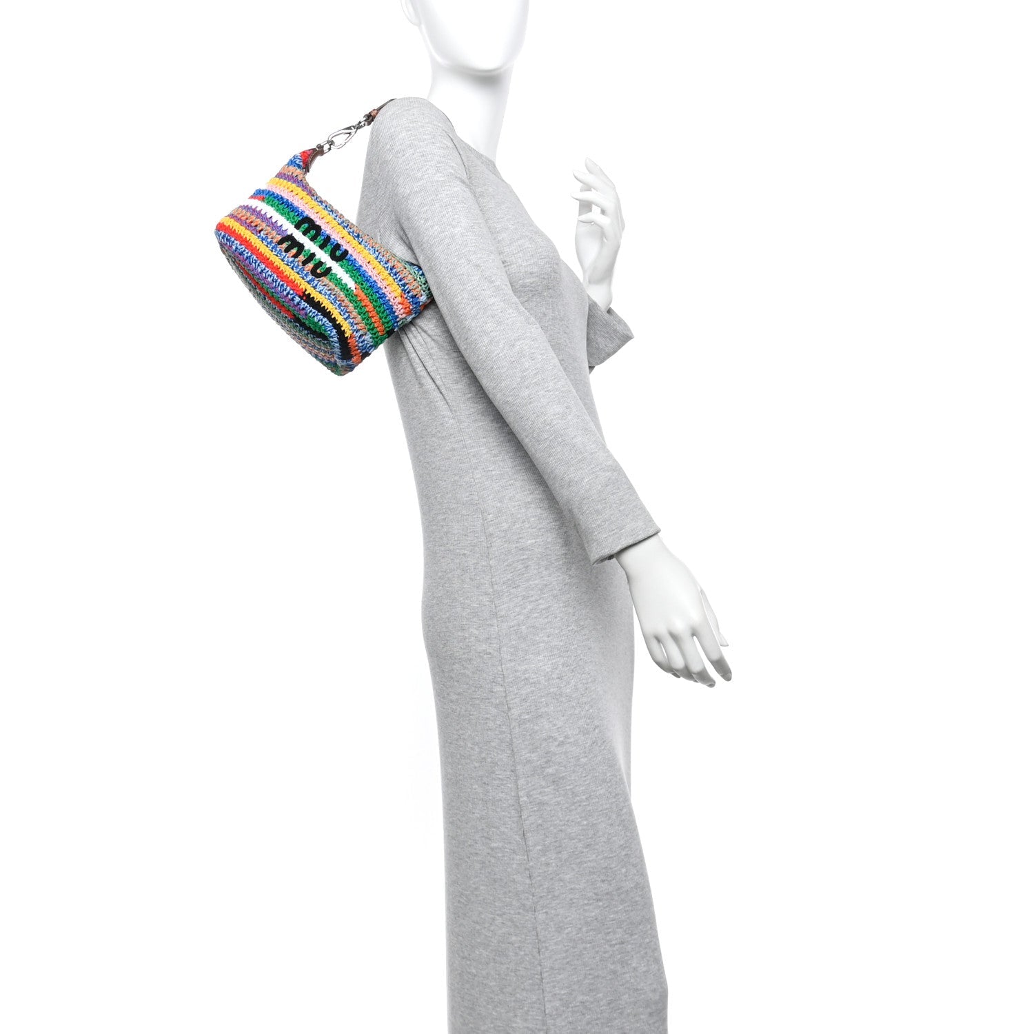 Fabric Crochet Pouch Multicolor