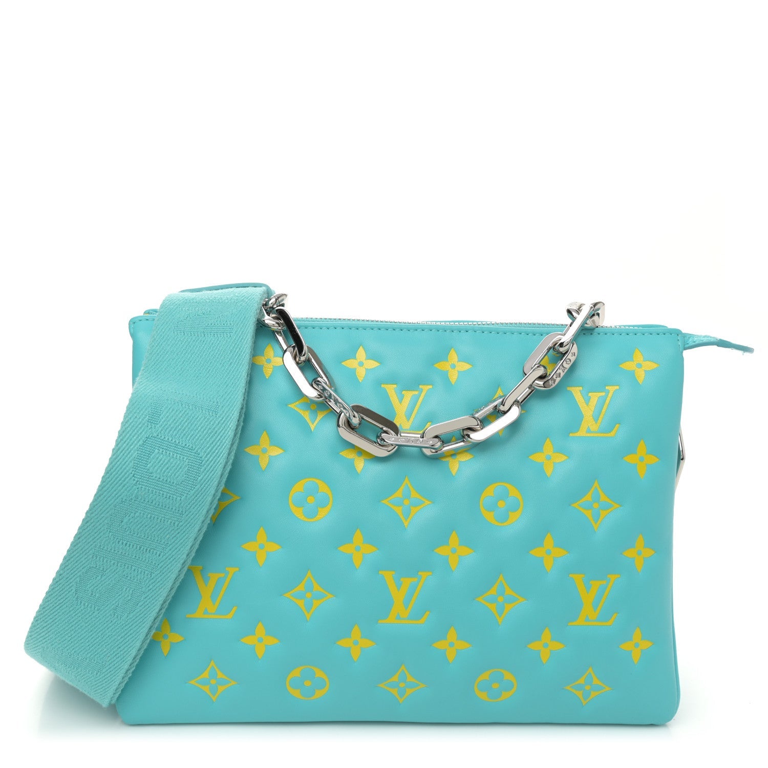 Lambskin Embossed Monogram Vuittamins Coussin PM Menthe Jaune