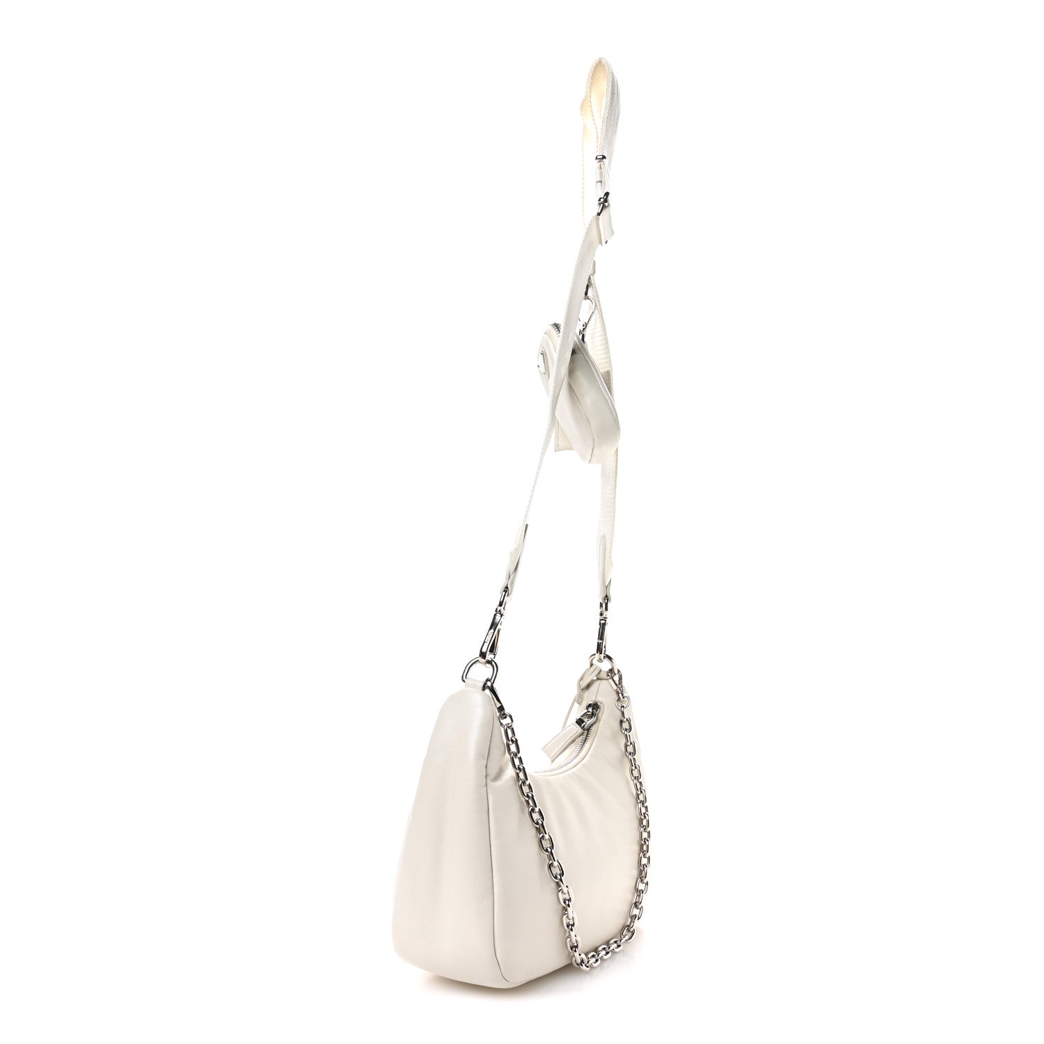 Nappa Soft Padded Re-Edition 2005 Shoulder Bag White