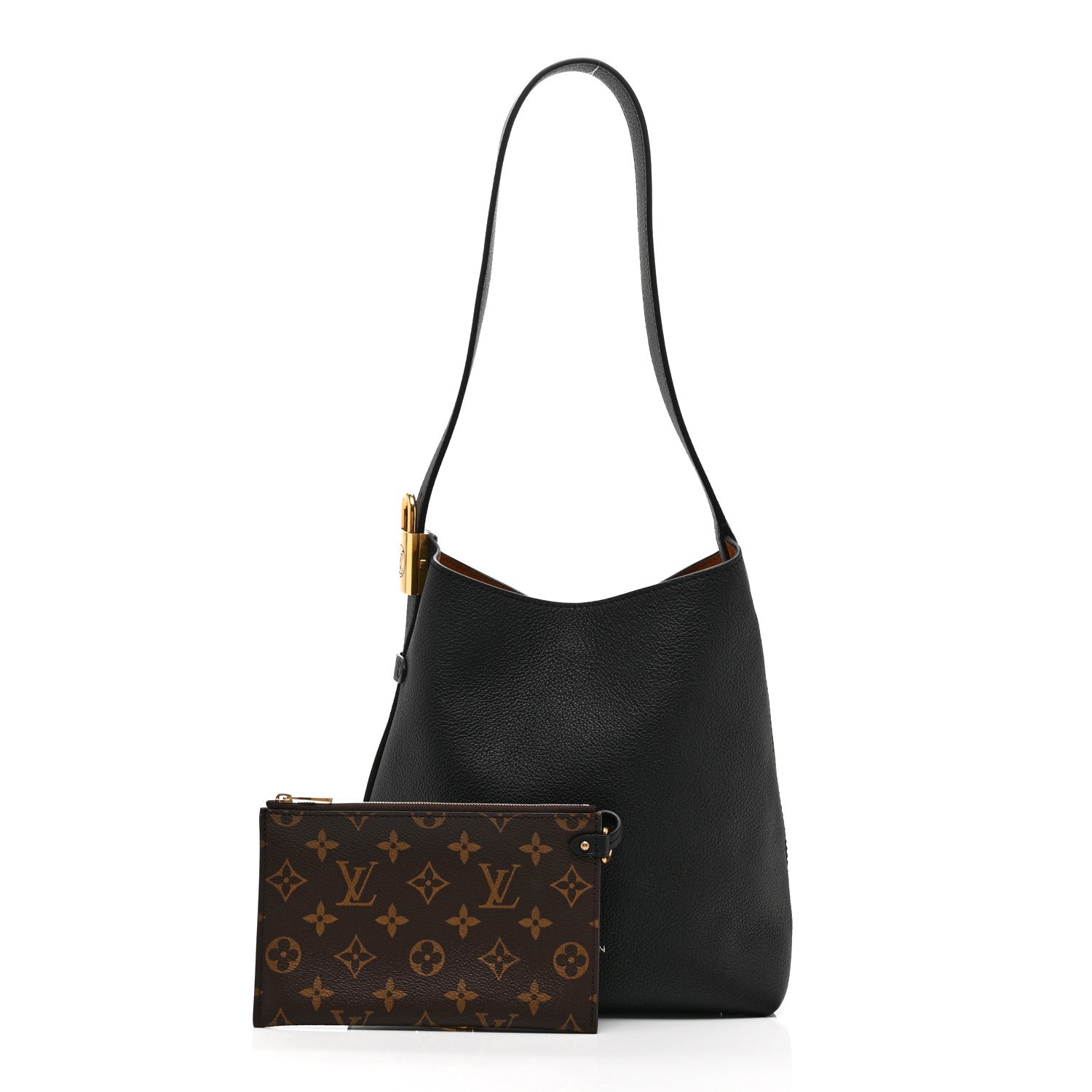 Grained Calfskin Low Key Hobo PM Black