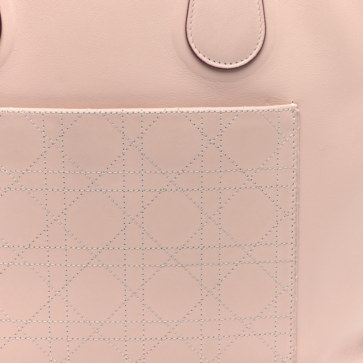 Calfskin Cannage Nappy Diaper Tote Pink