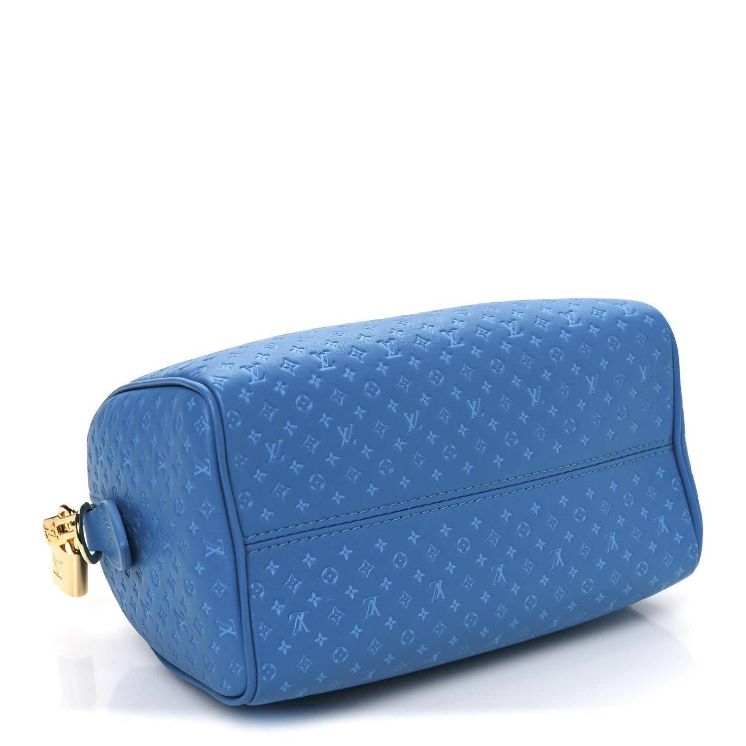 Calfskin Nanogram Embossed Speedy Bandouliere 20 Blue