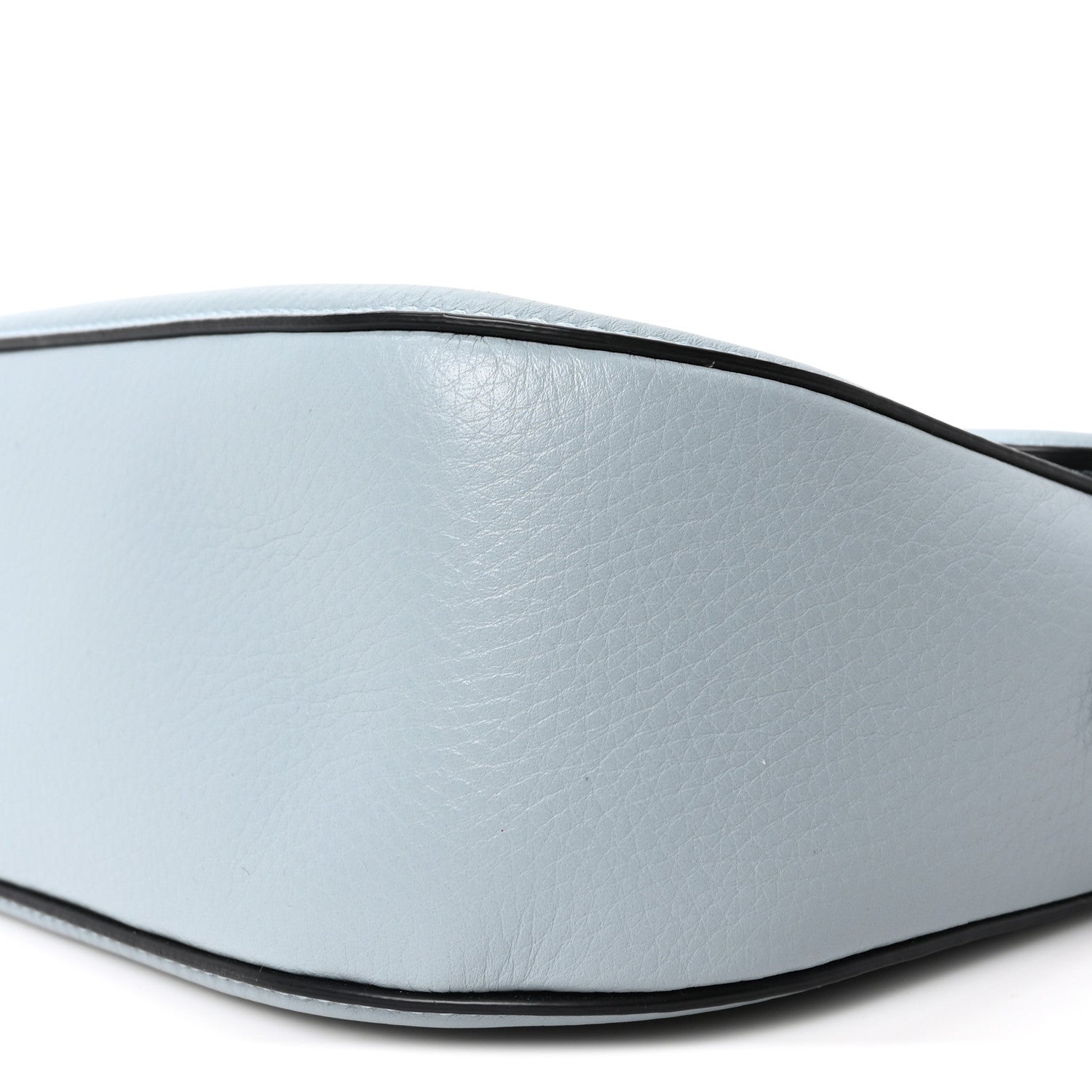 Pebbled Calfskin Vlogo Small Top Handle Shoulder Bag Blu Porcellana