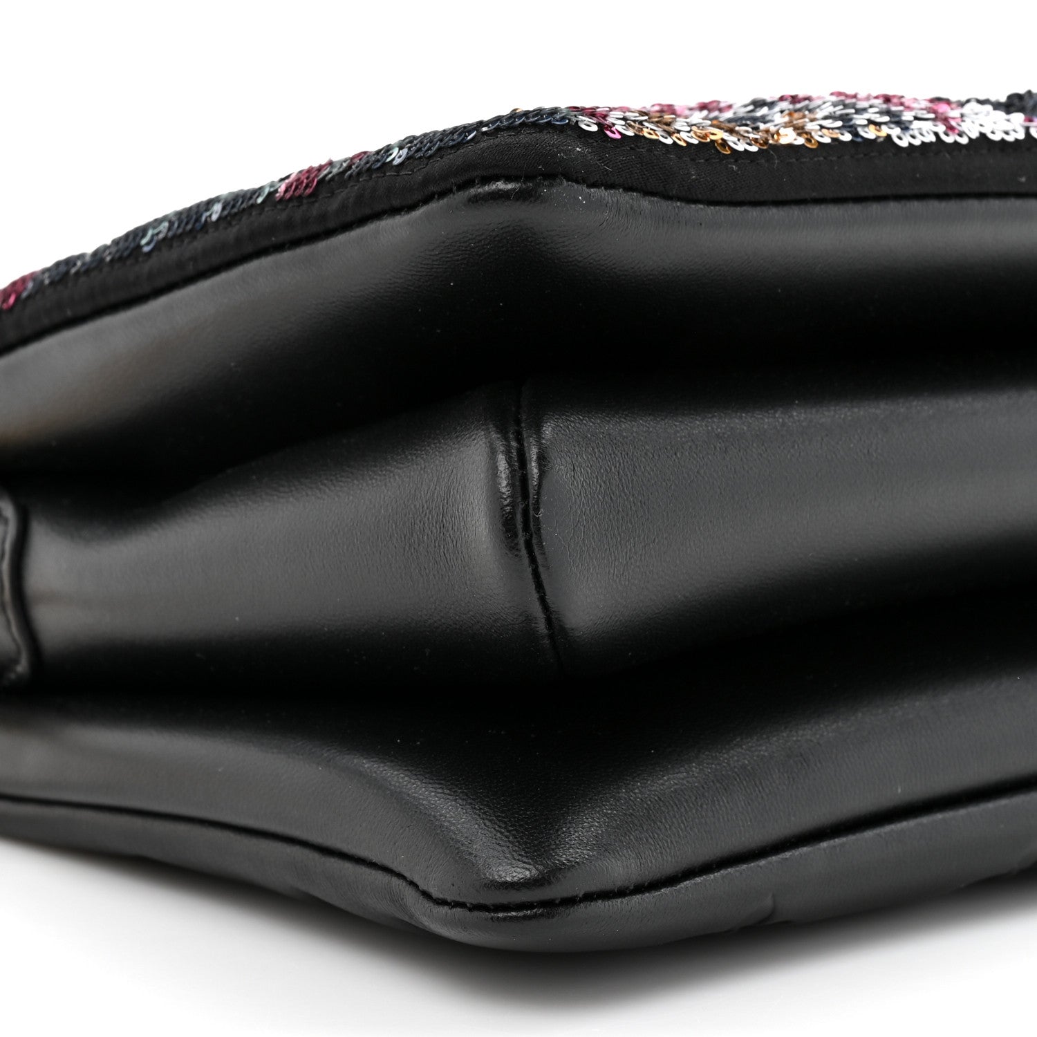 Lambskin Satin Sequin Embellished Monogram Coussin BB Black Multicolor