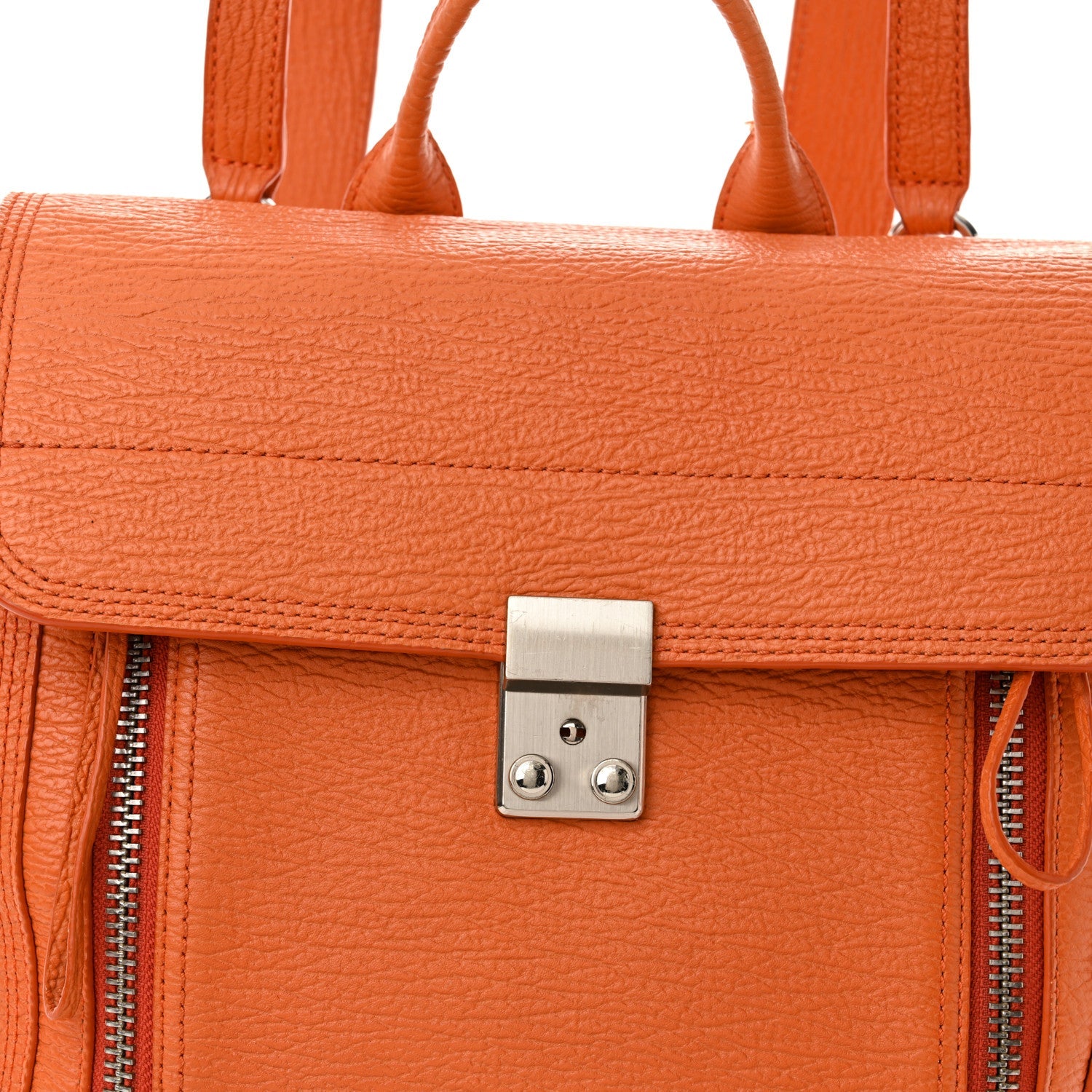 Textured Calfskin Pashli Backpack Orange