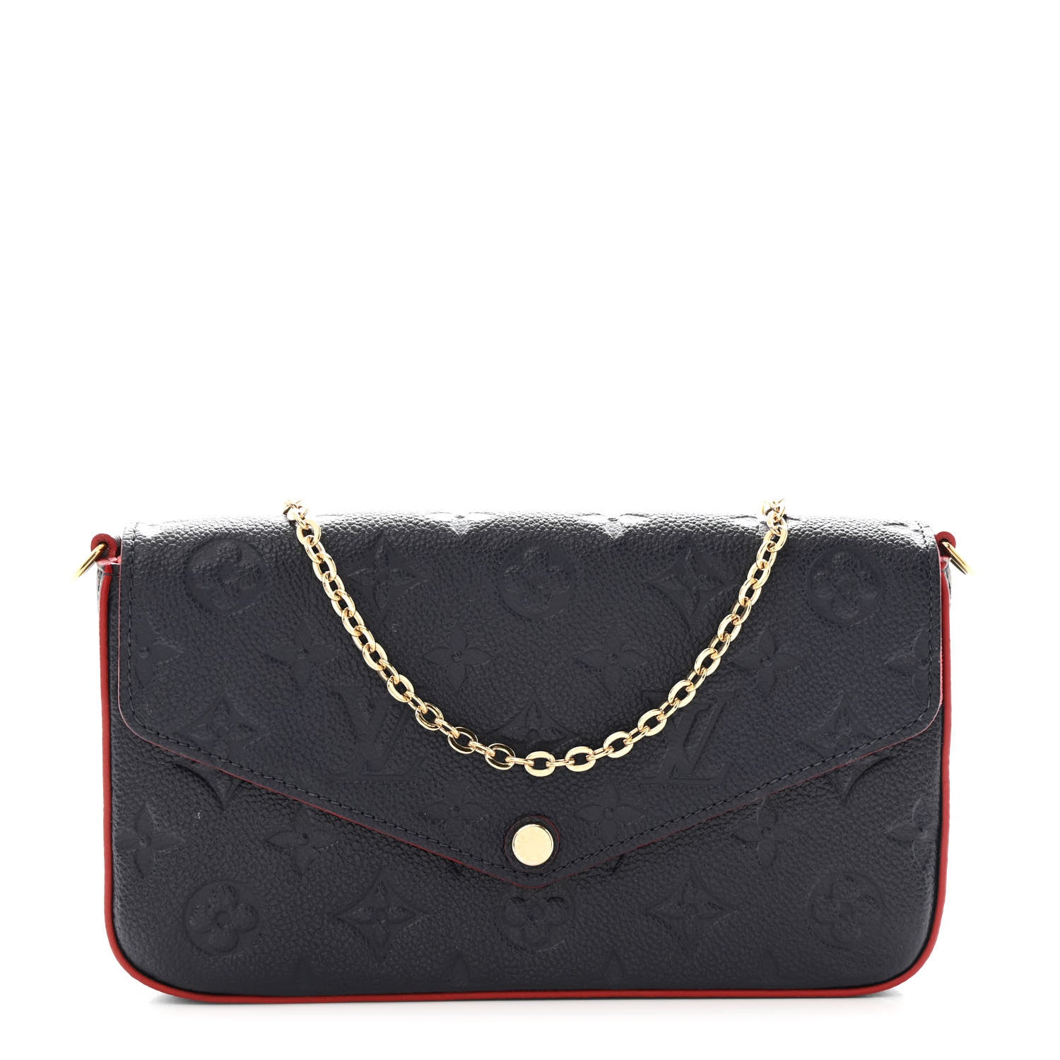 Empreinte Pochette Felicie Chain Wallet Marine Rouge