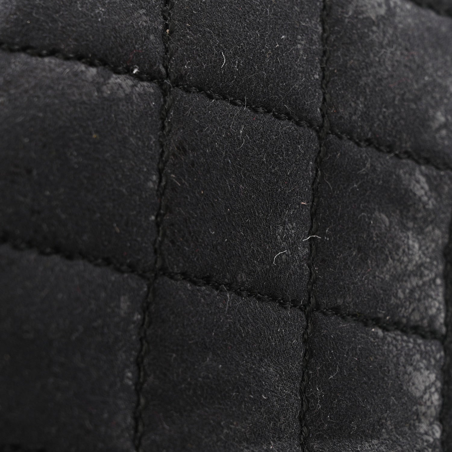 Shaggy Deer Quilted Falabella Fold Over Clutch Black