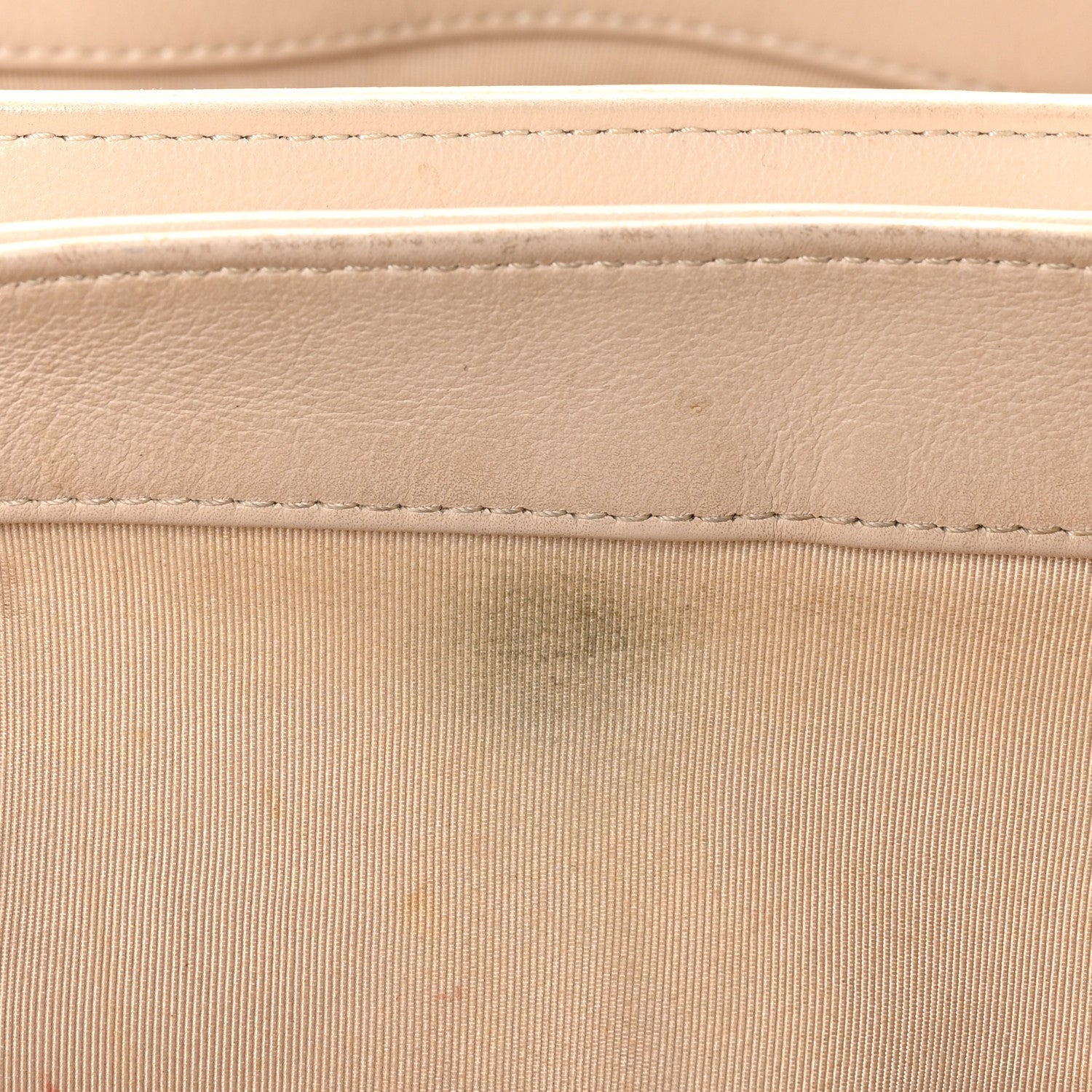 Calfskin Elaphe Stitched Large Chevron Chic Shopping Bag Beige