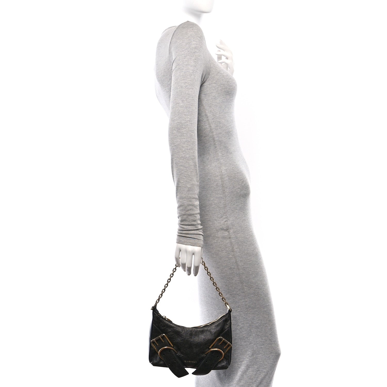 Aged Calfskin Mini Voyou Boyfriend Party Bag Black