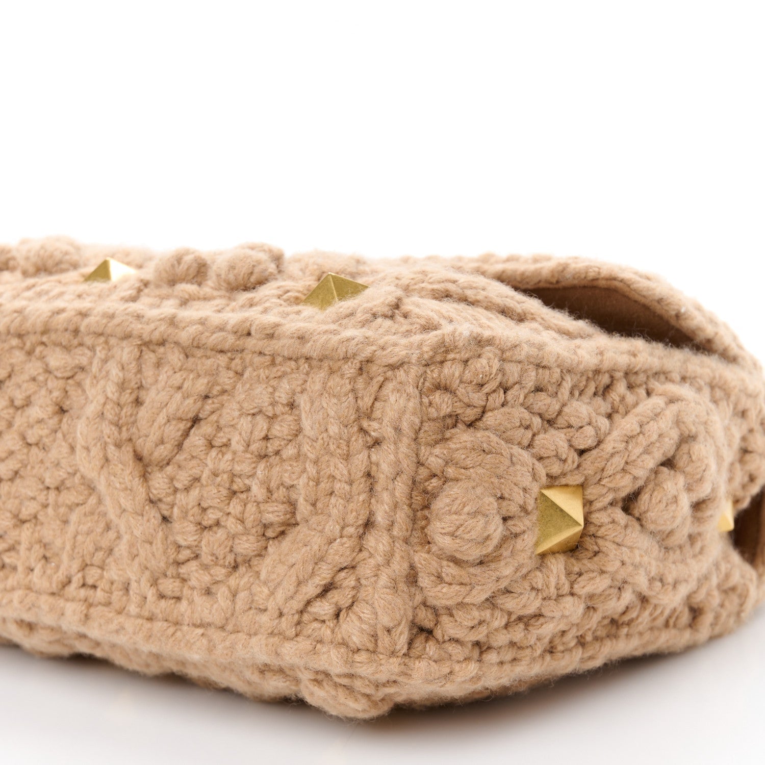 Cashmere Large Roman Stud Shoulder Bag Saddle Brown