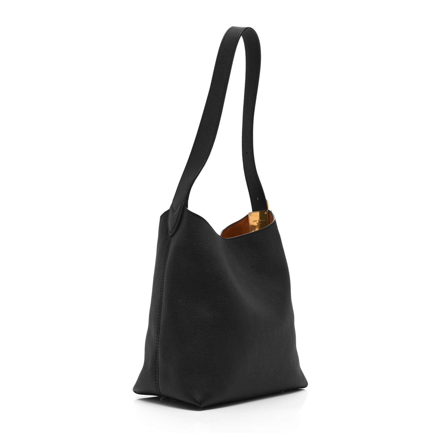 Grained Calfskin Low Key Hobo PM Black