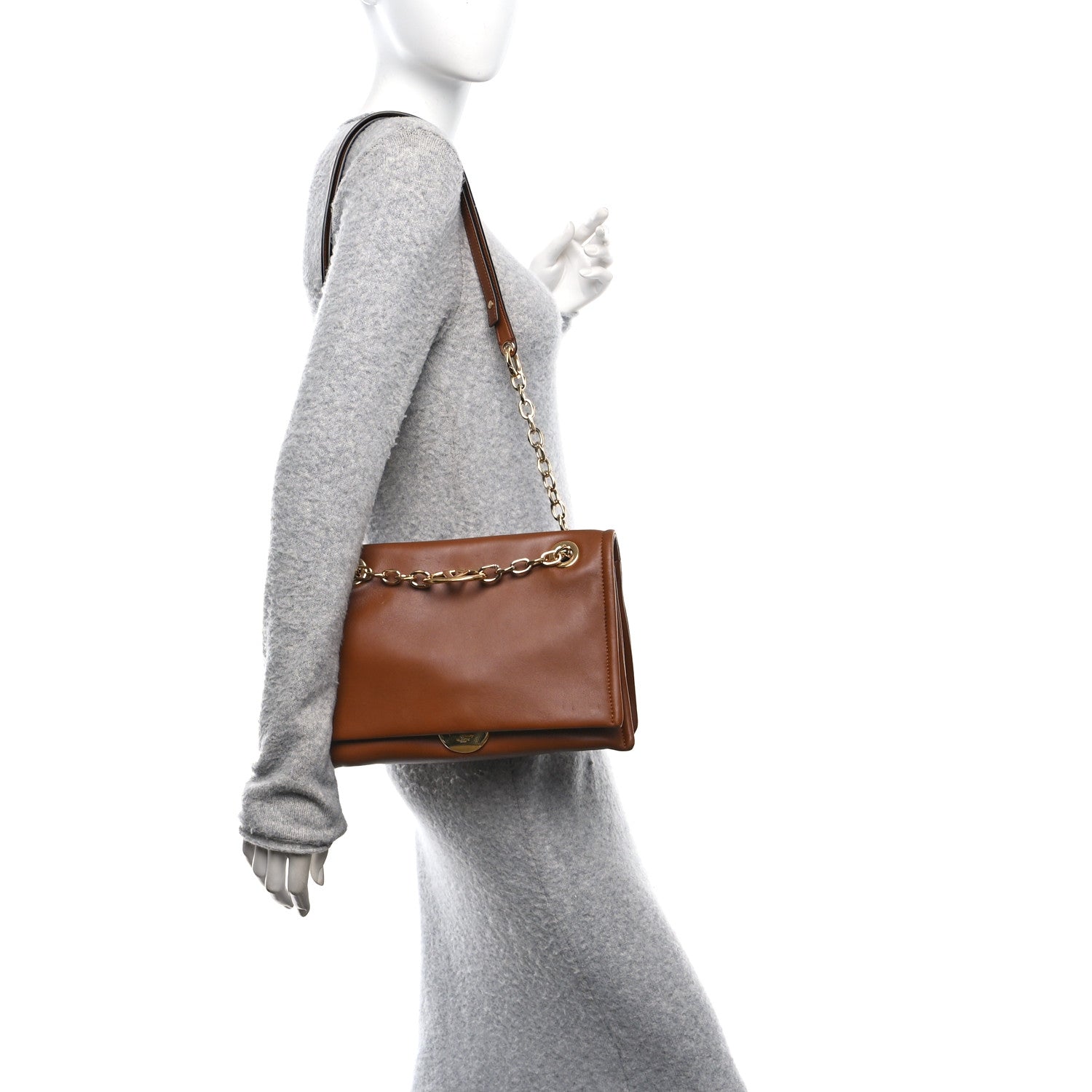 Nappa Vlogo Chain Bag Tobacco