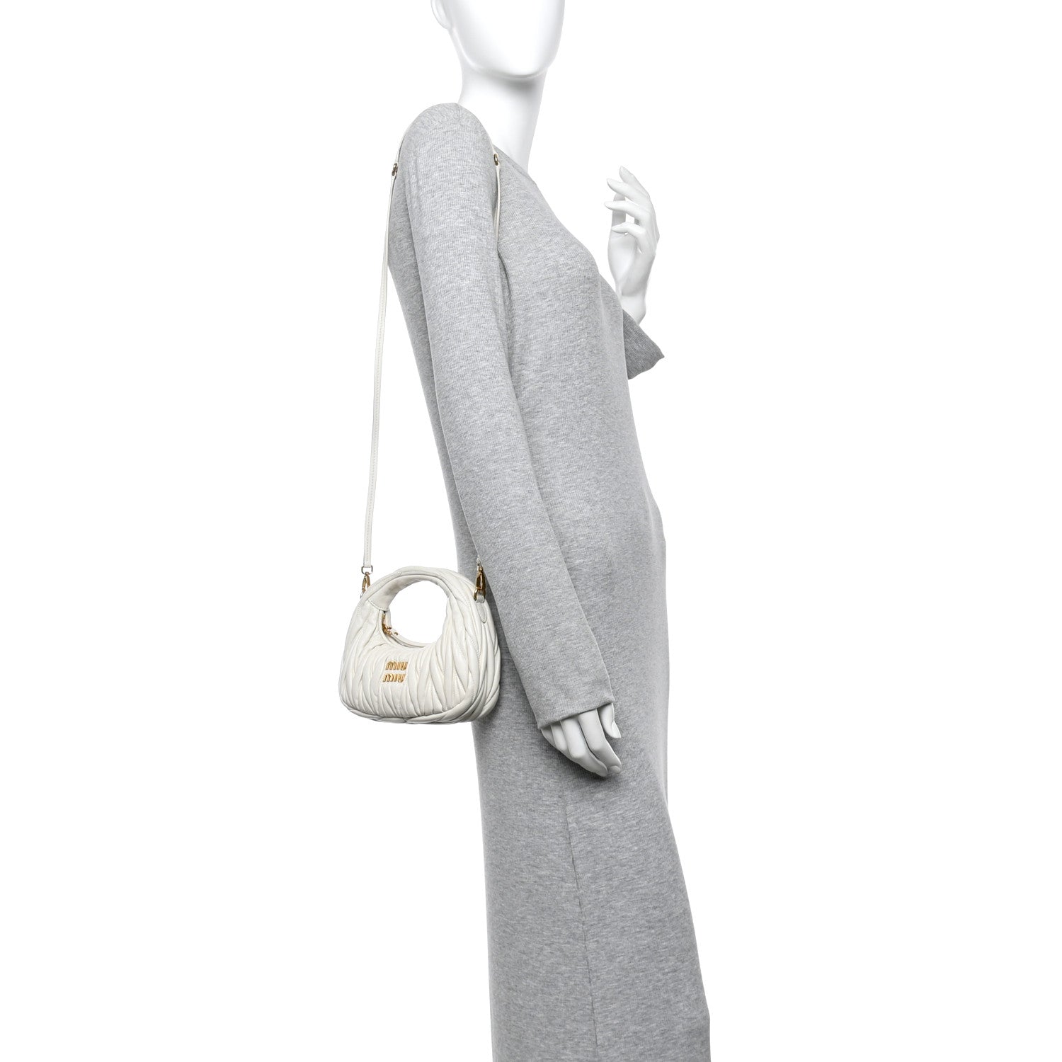 Nappa Matelasse Mini Wander Hobo White