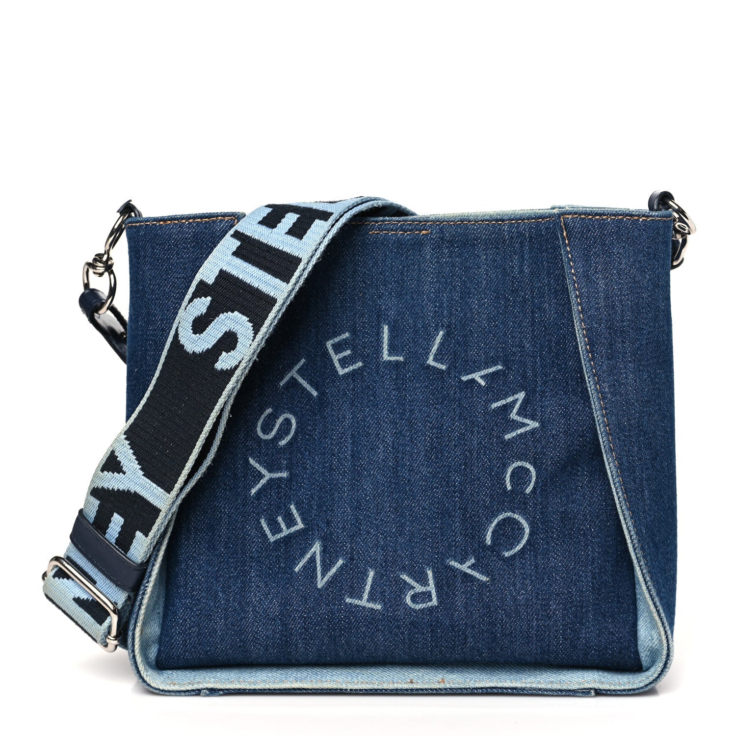 Eco Alter Denim Perforated Logo Mini Crossbody Orion Blue