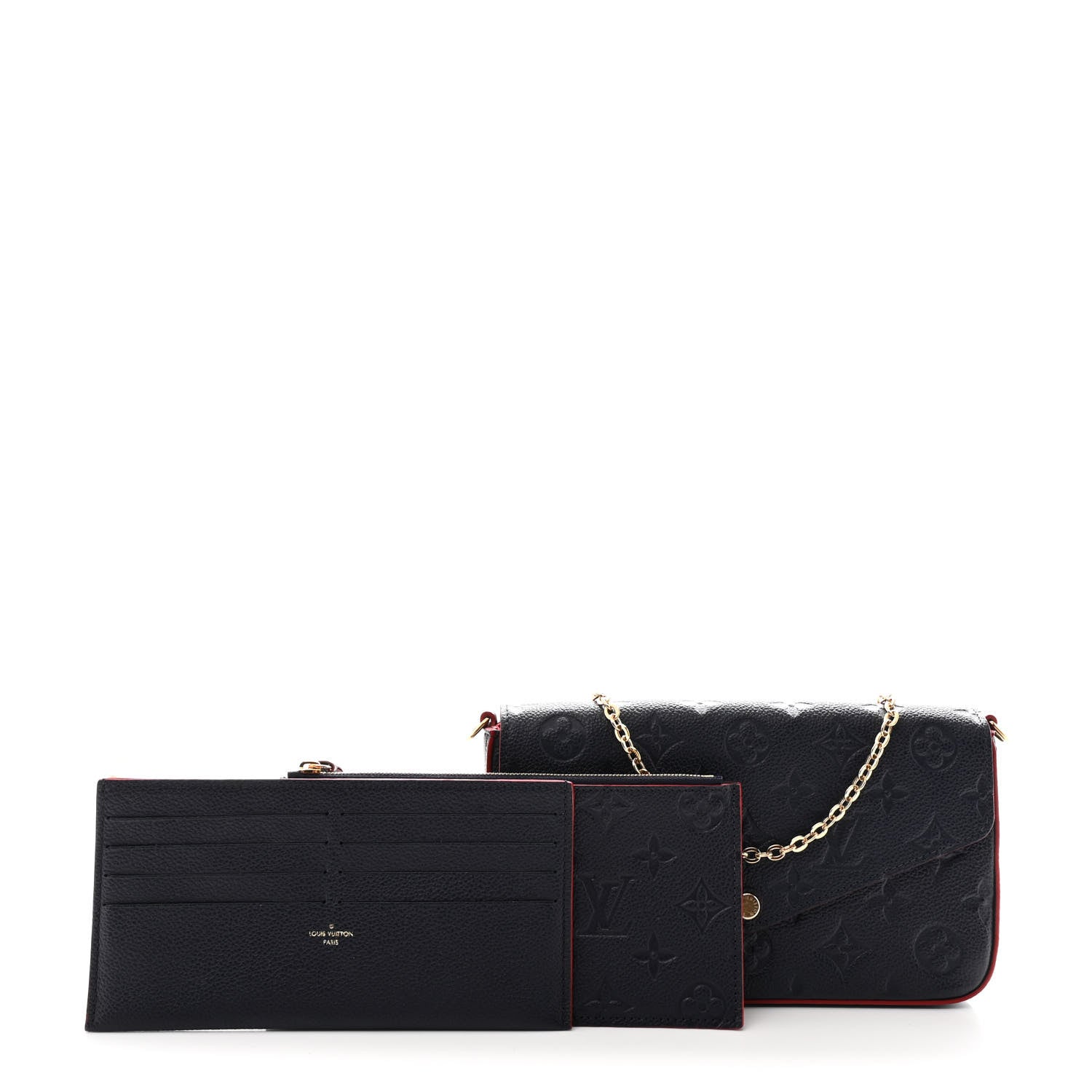 Empreinte Pochette Felicie Chain Wallet Marine Rouge