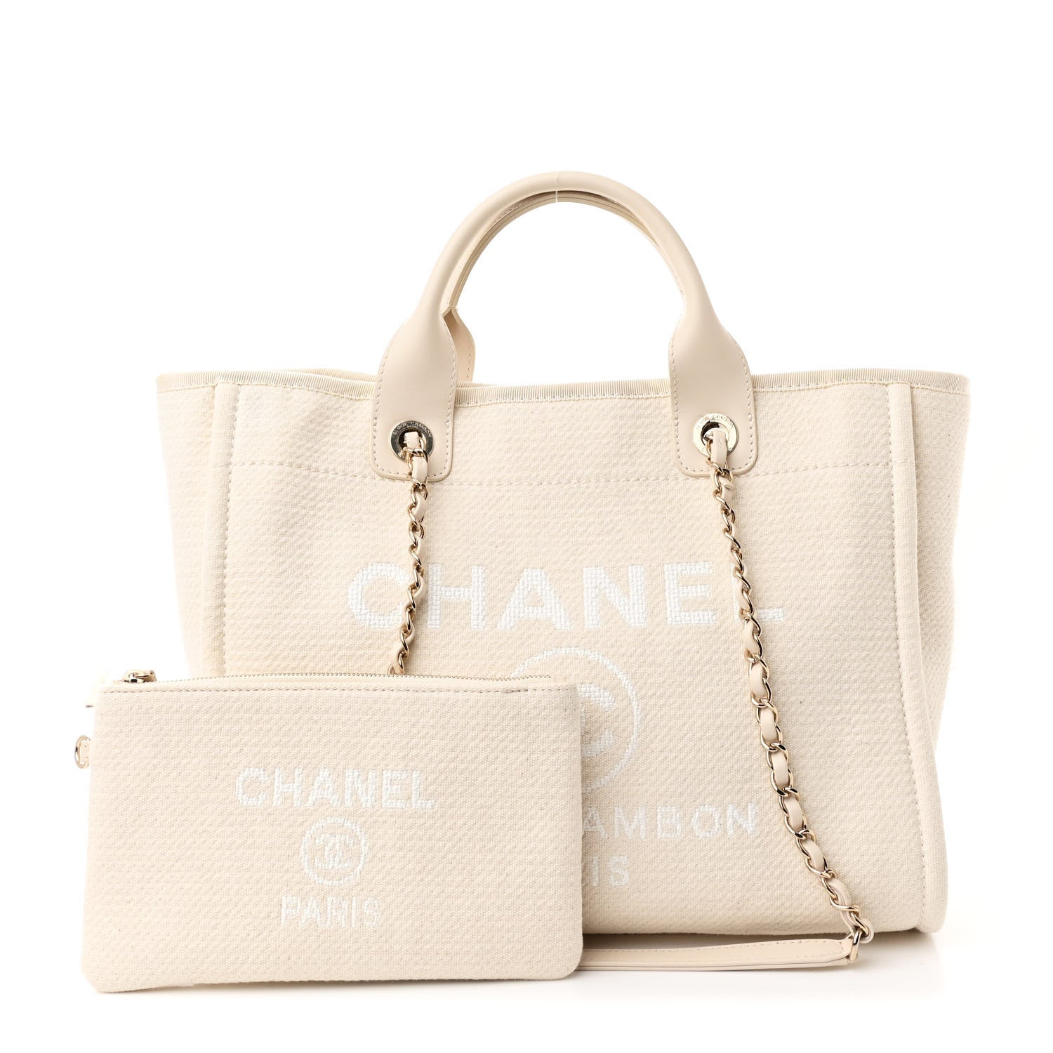 Canvas Small Deauville Tote Beige