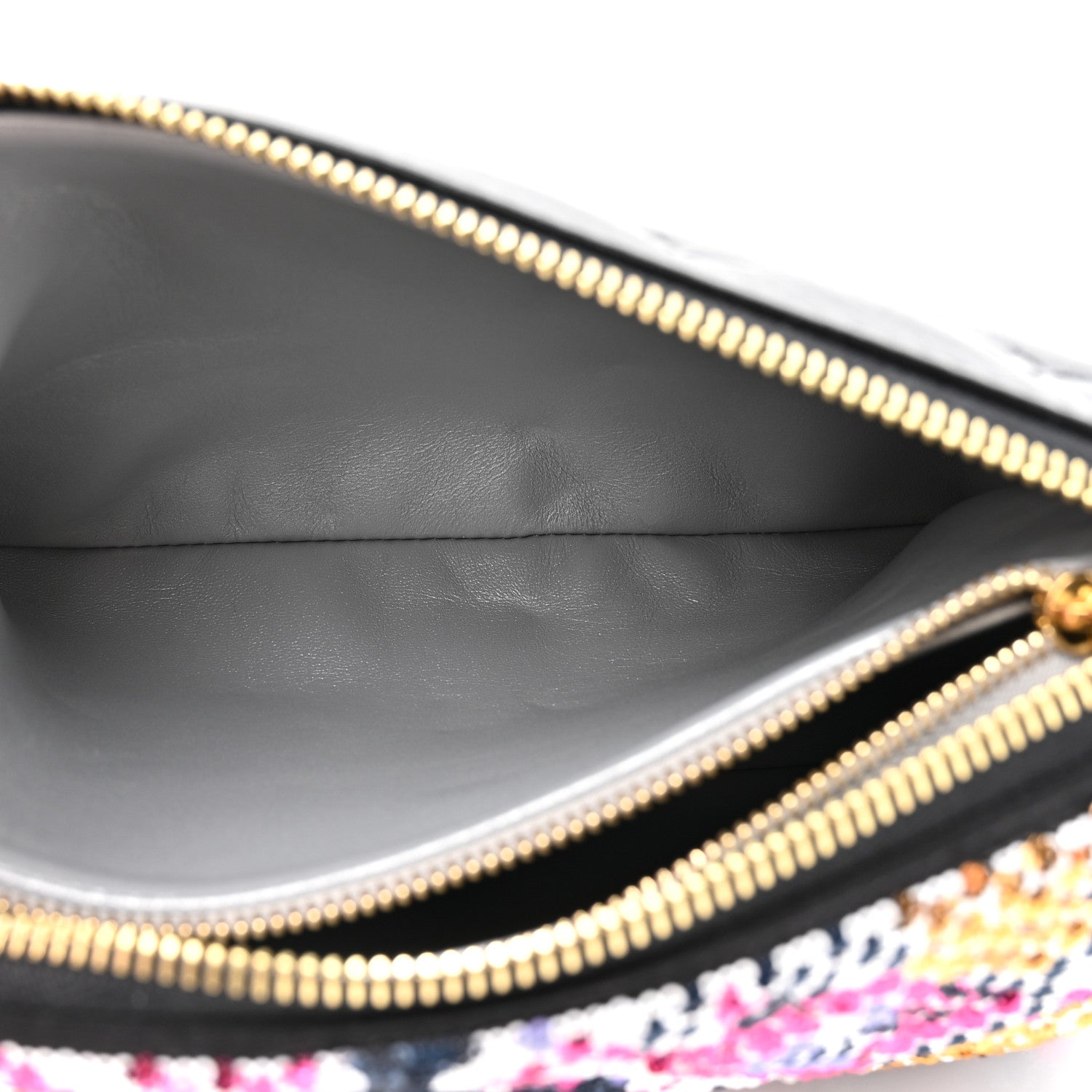 Lambskin Satin Sequin Embellished Monogram Coussin BB Black Multicolor