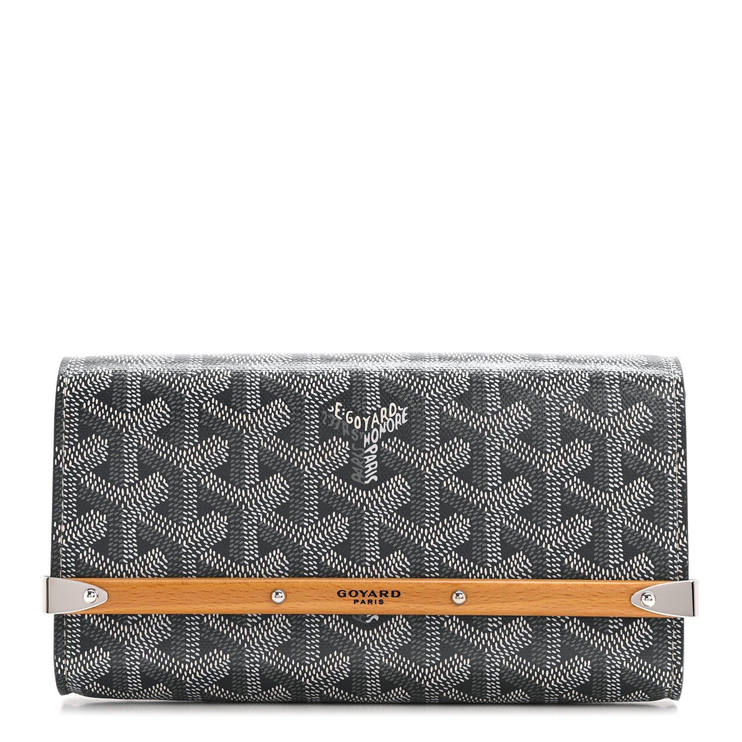 Goyardine Monte Carlo Bois Clutch Grey