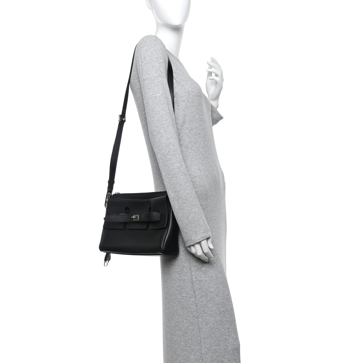 Smooth Calfskin Mens Small Bel Air Messenger Black