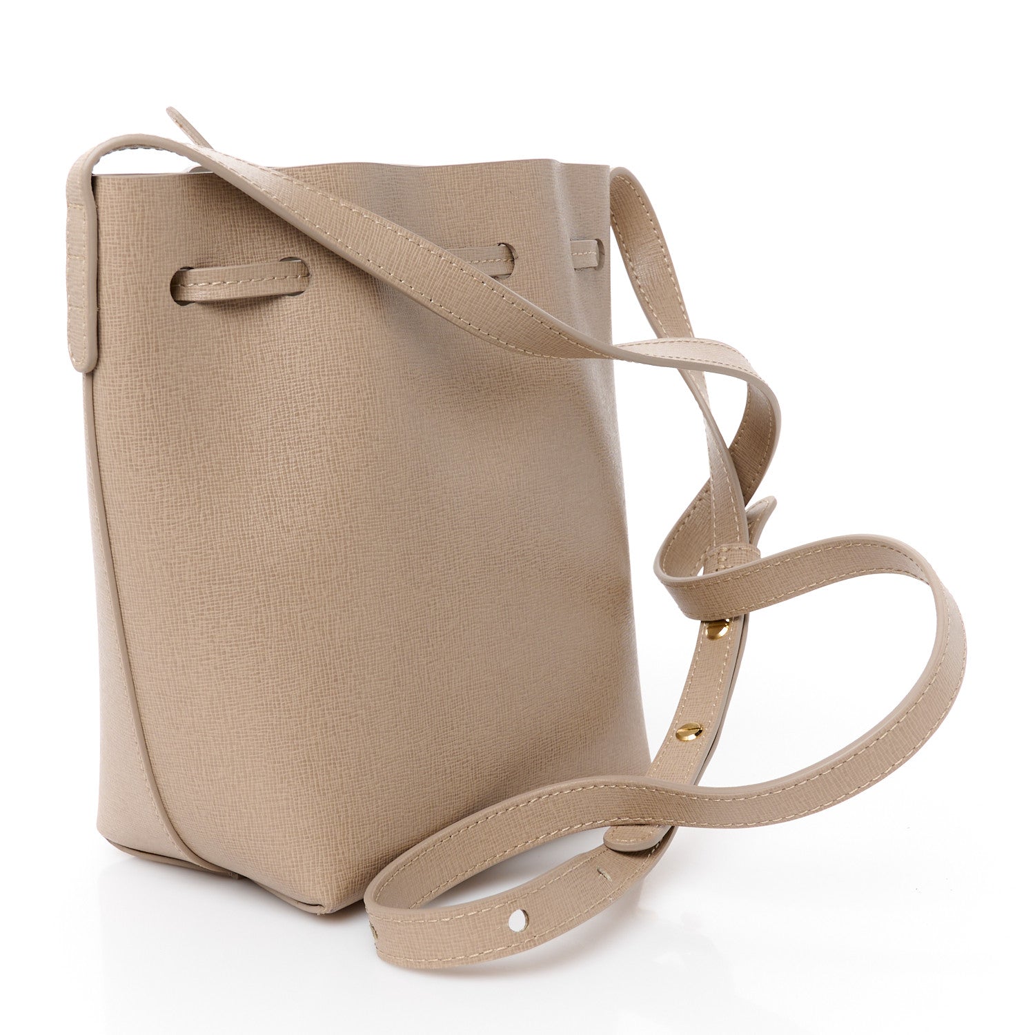 Saffiano Mini Mini Bucket Bag Beige