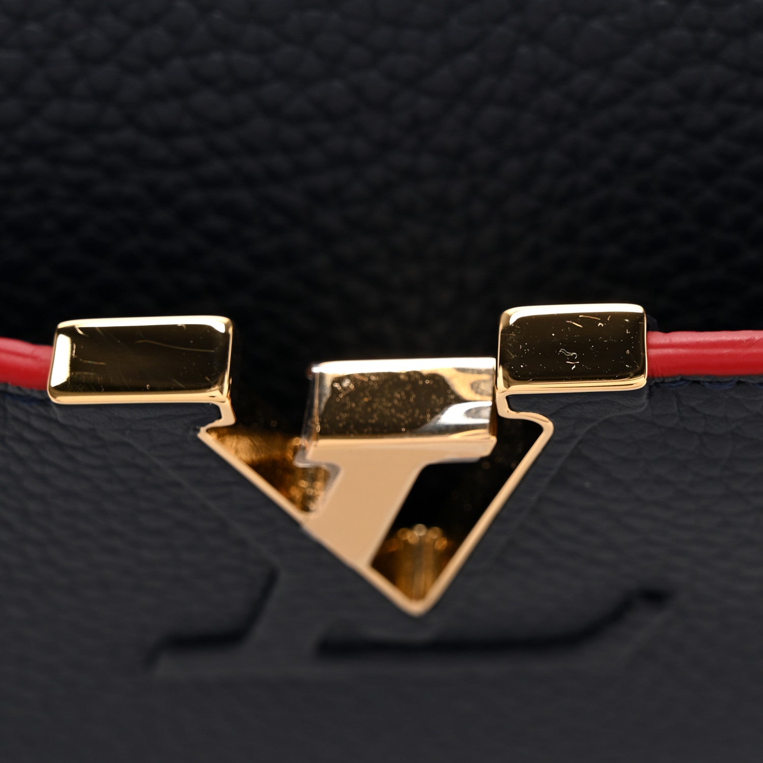 Taurillon Capucines PM Marine Rouge