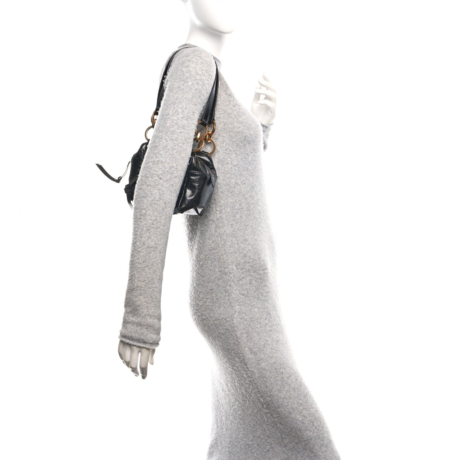 Soft Lux Calfskin Mini Dangle Top Handle Bag Black