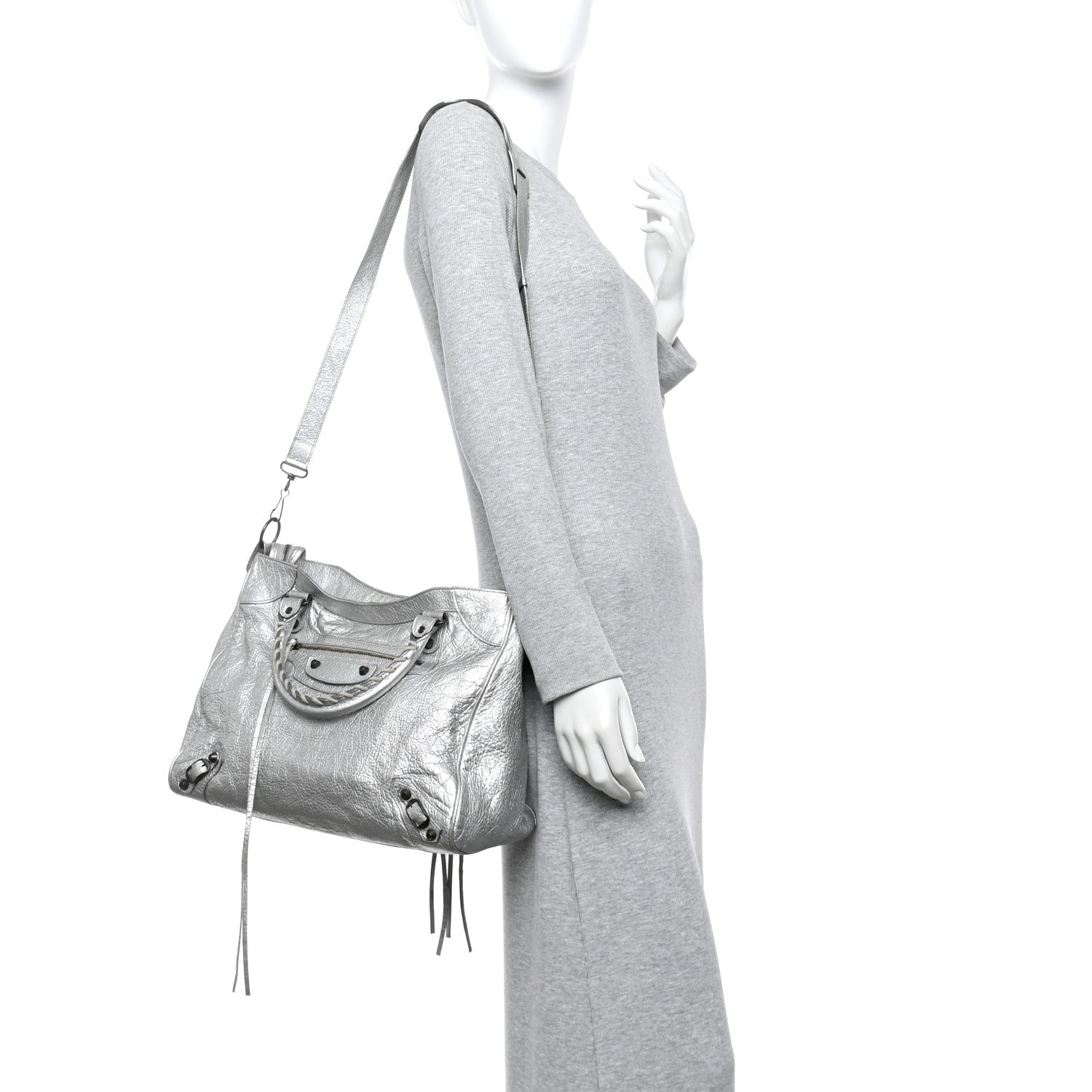 Metallic Agneau Classic Hardware Velo Gris Aluminum