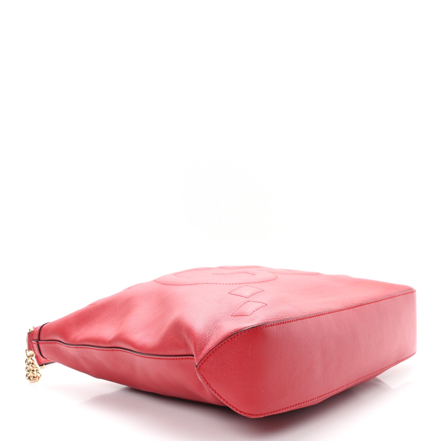 Apollo Calfskin GG Dadini Embroidered Chain Hobo Hibiscus Red