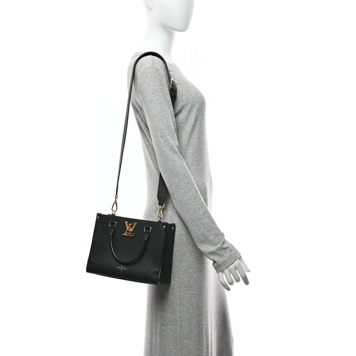 Calfskin Lock & Go Tote Black