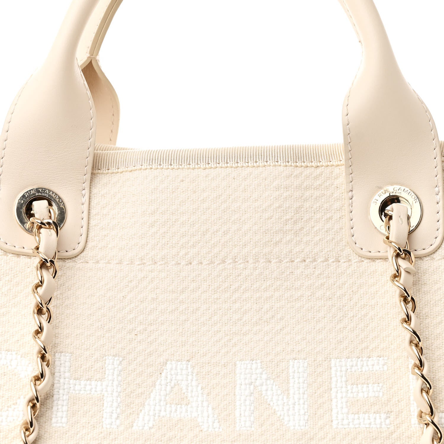 Canvas Small Deauville Tote Beige
