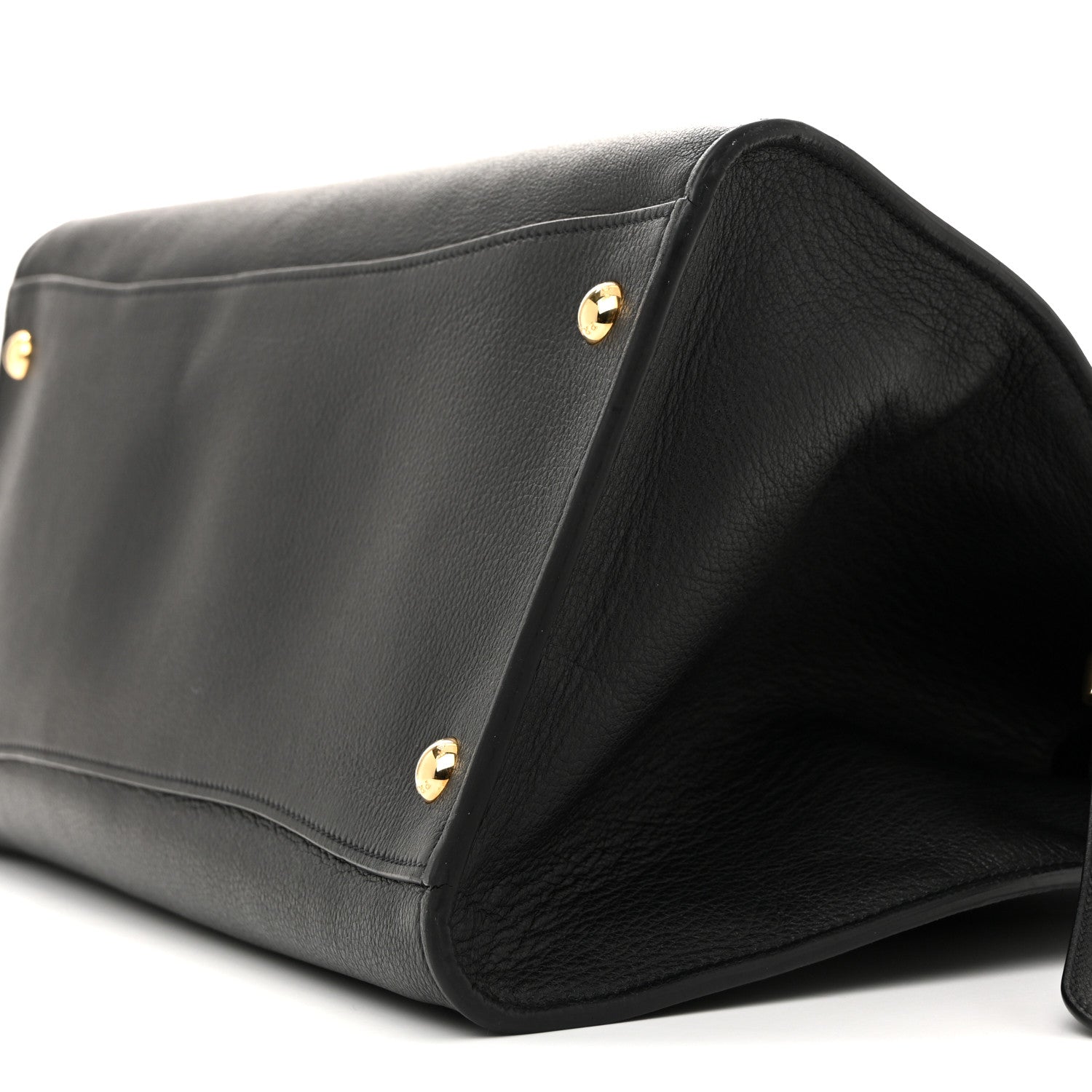 Soft Grain Calfskin Large Tote Bag Black