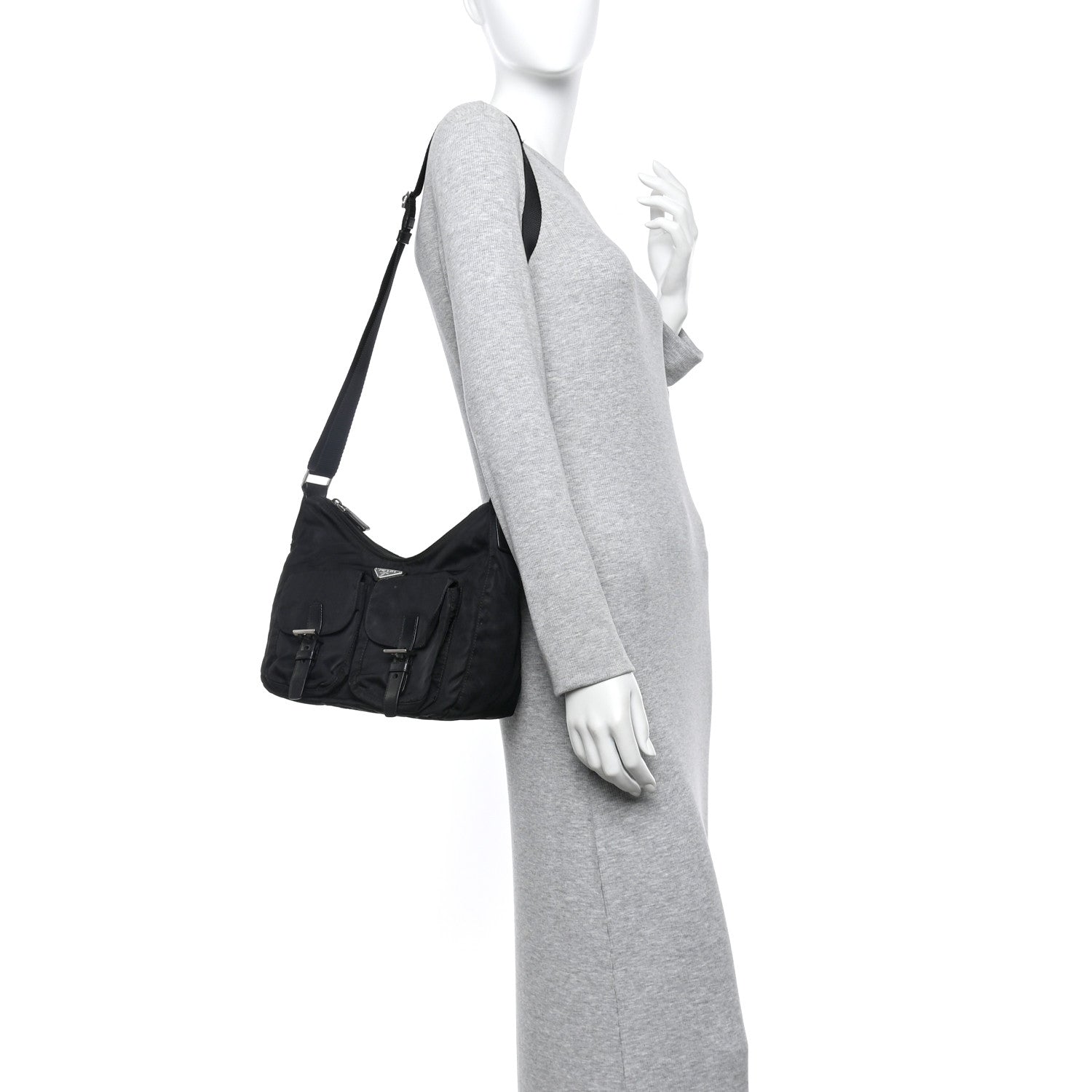 Tessuto Nylon Messenger Bag Black