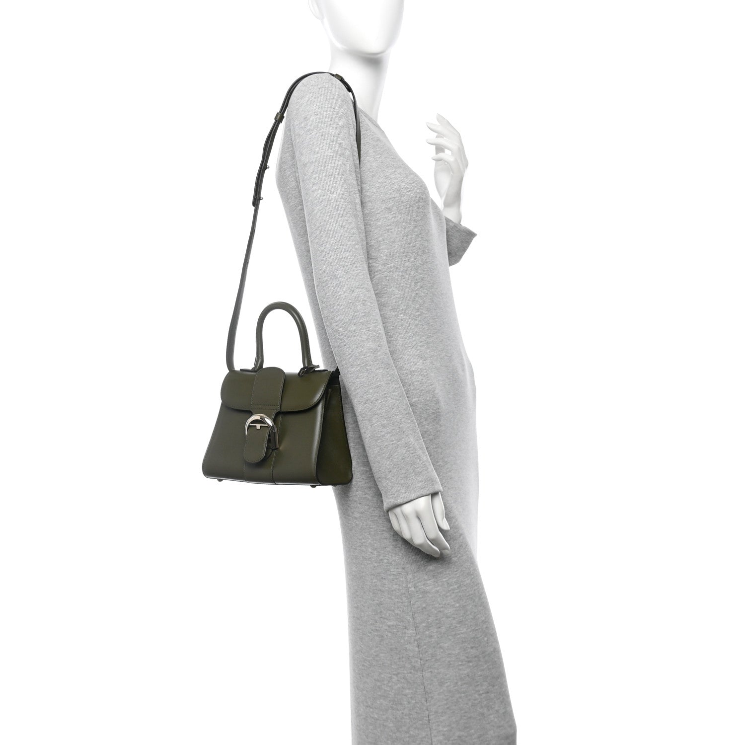 Box Calfskin Mini Brillant Satchel Olive