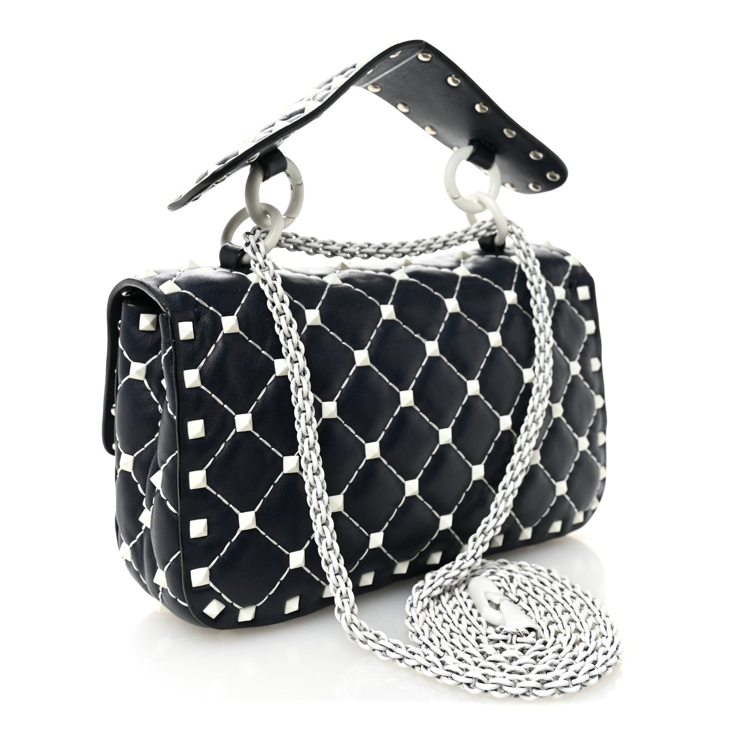 Nappa Small Free Rockstud Spike Shoulder Bag Marine