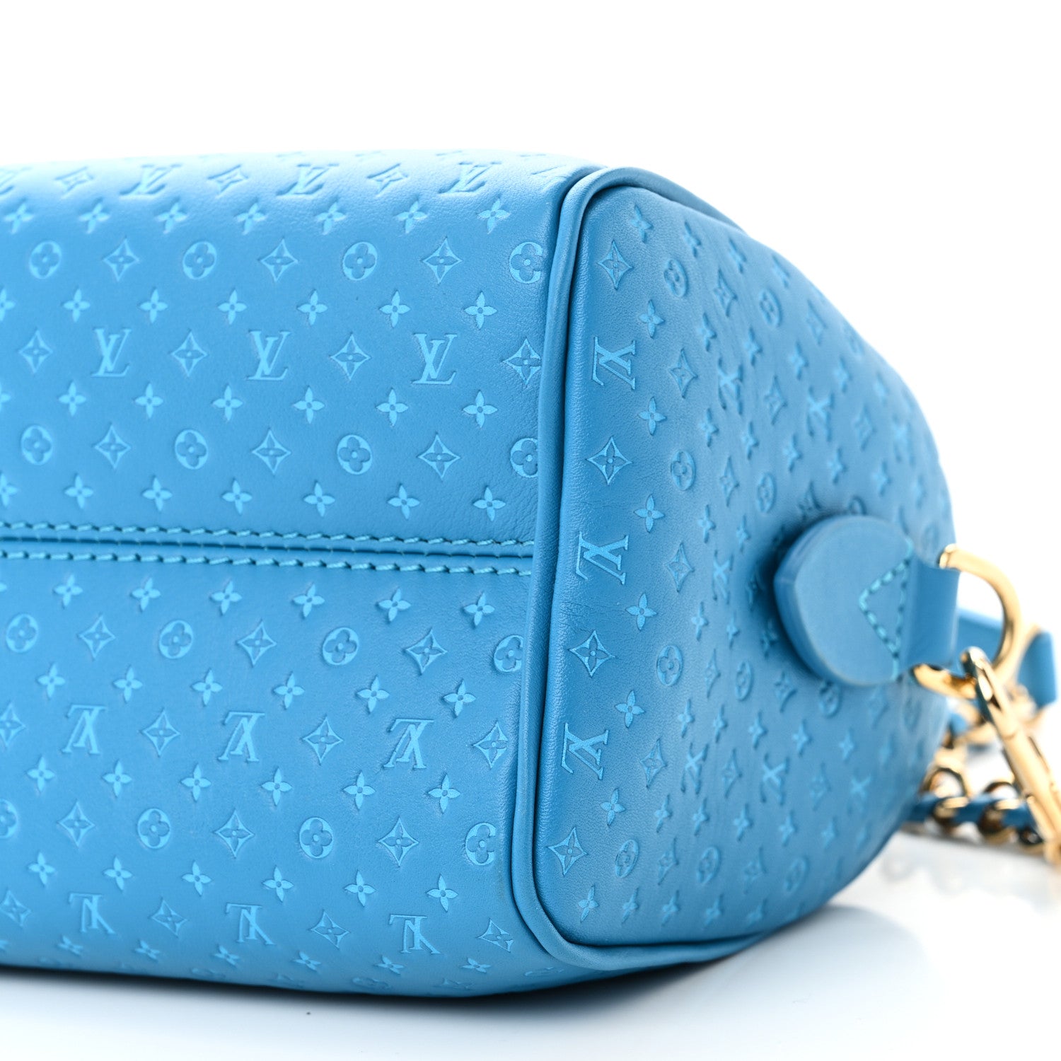Calfskin Nanogram Embossed Speedy Bandouliere 20 Blue