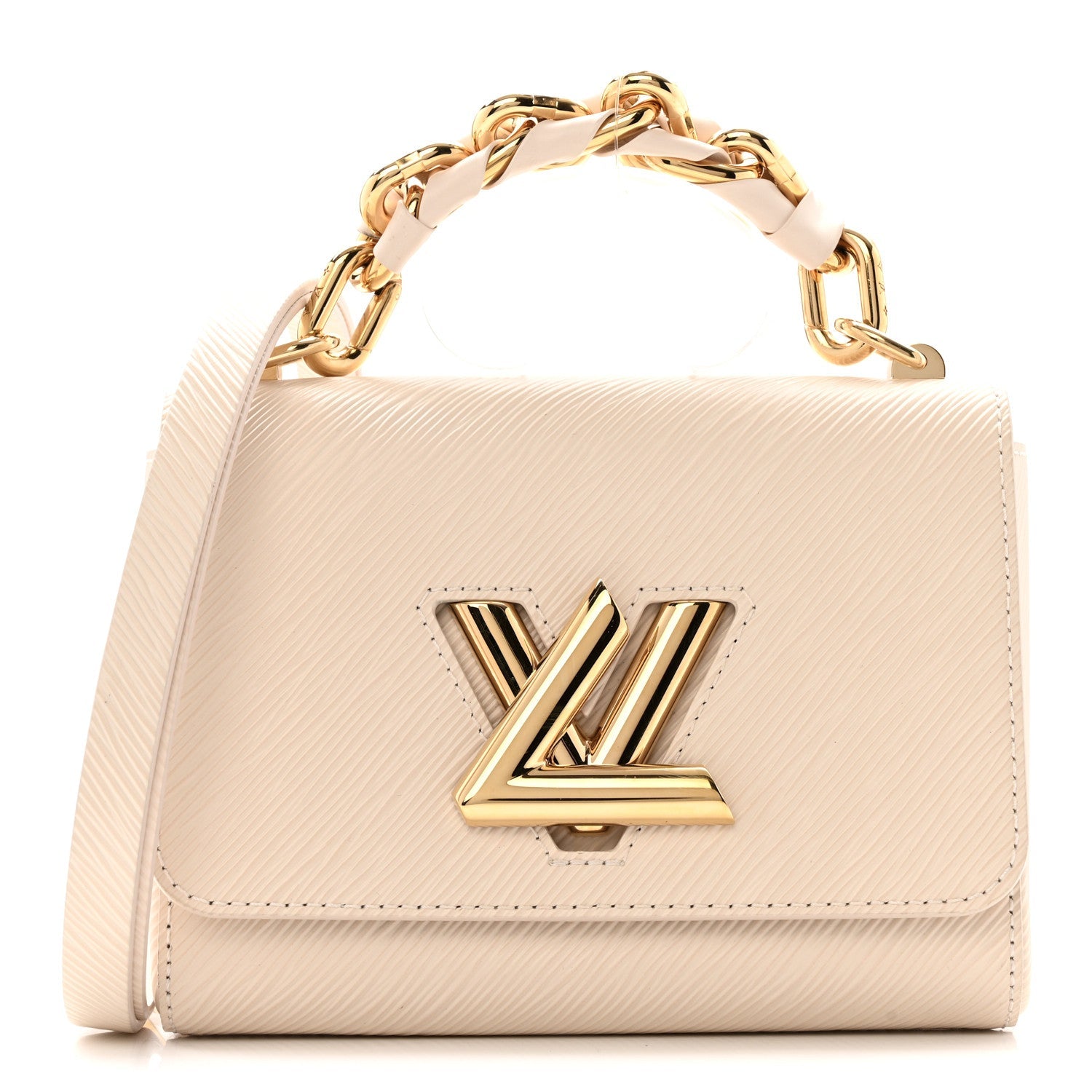 Epi Twist Braided Chain Shoulder Bag PM Quartz White