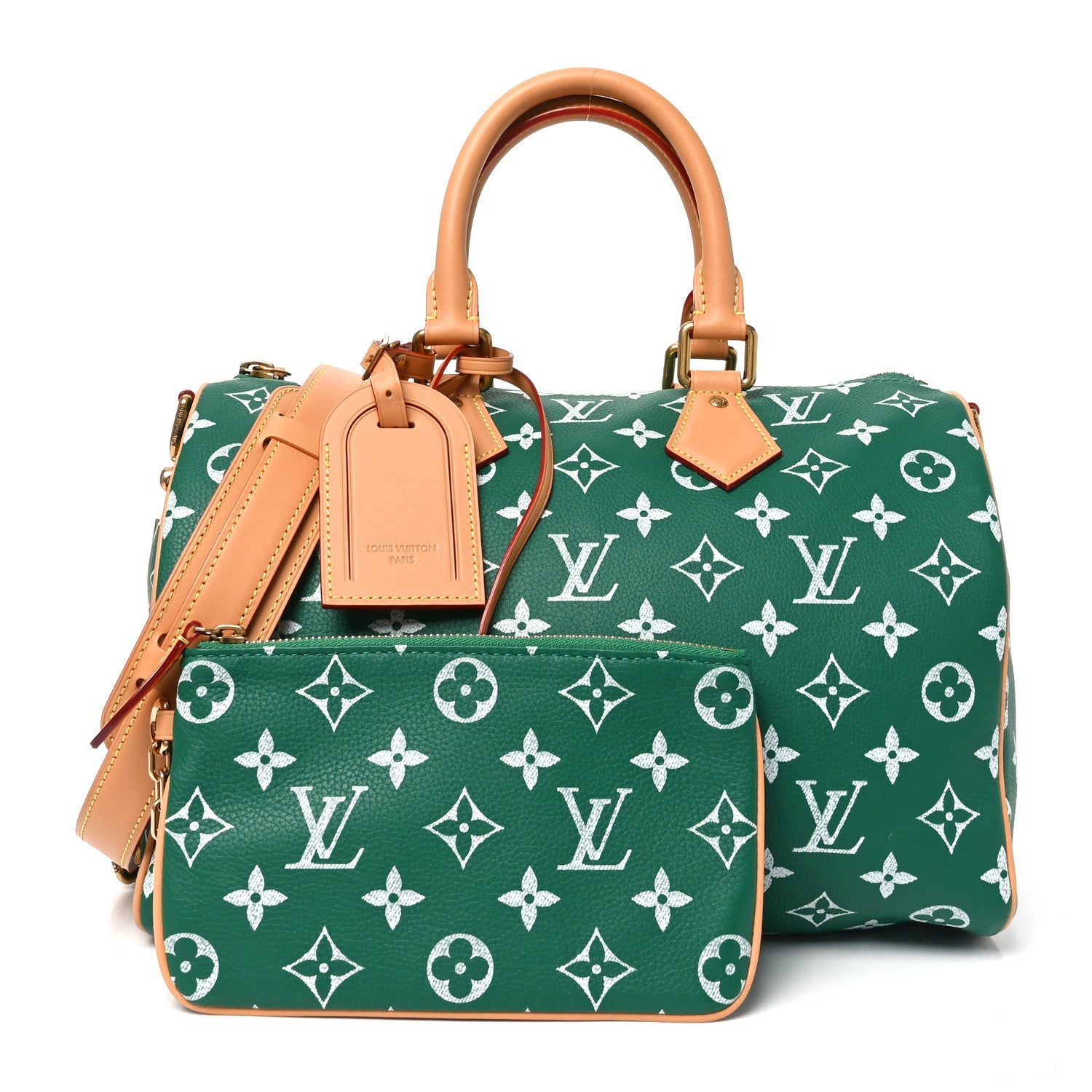 Calfskin Monogram Speedy P9 Bandouliere 30 Green