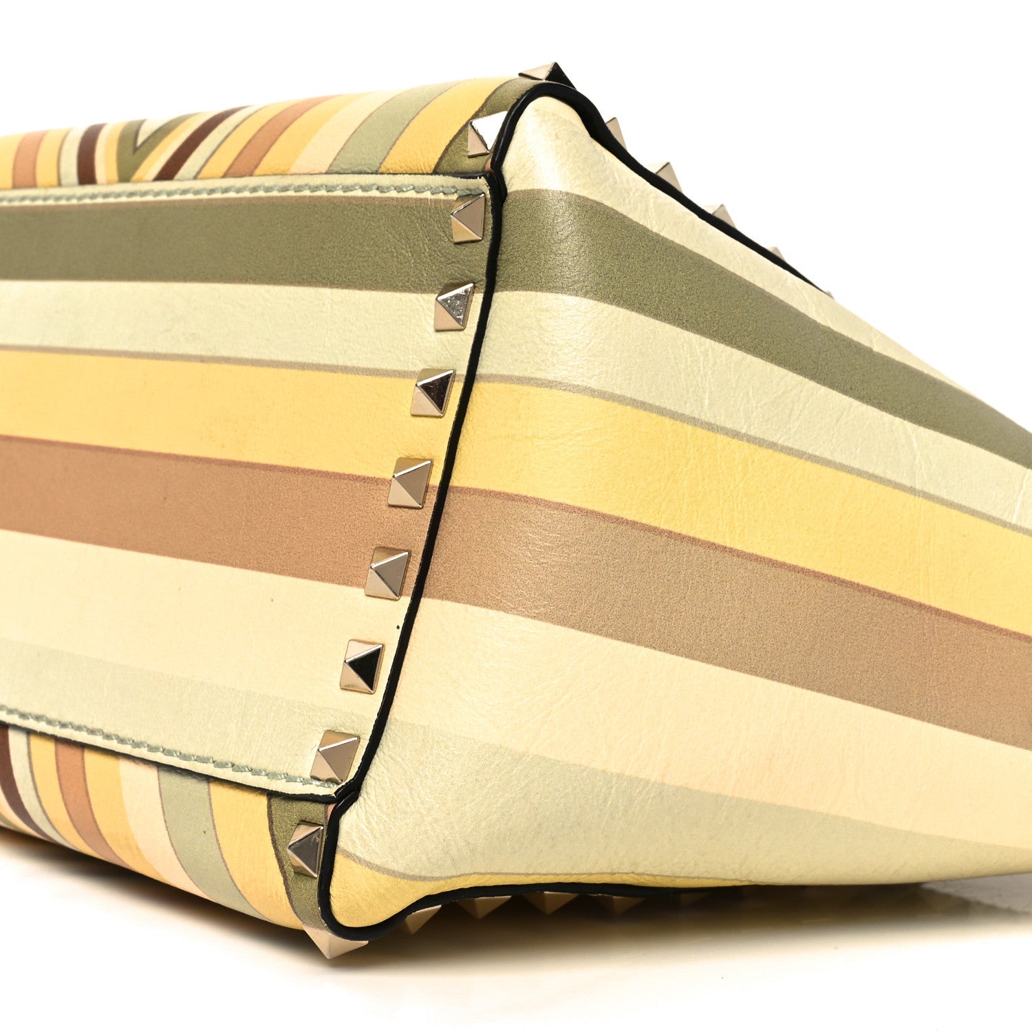 Vitello Native Couture 1975 Small Rockstud Double Handle Tote Multicolor